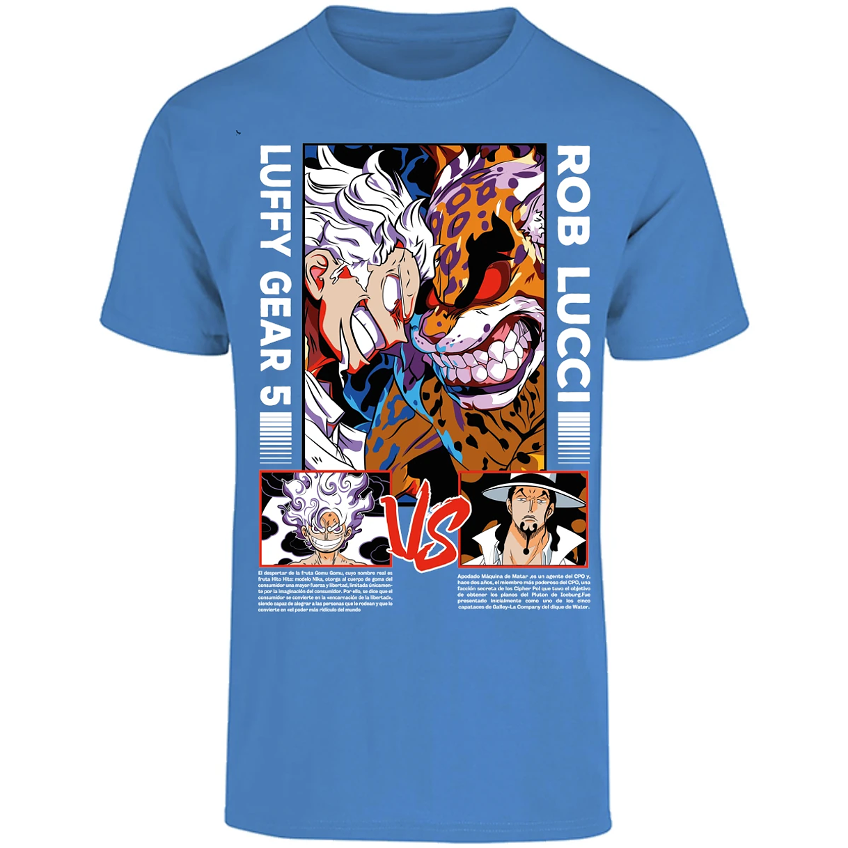 Playera One Piece Luffy Vs Rob Lucci para Adulto 14