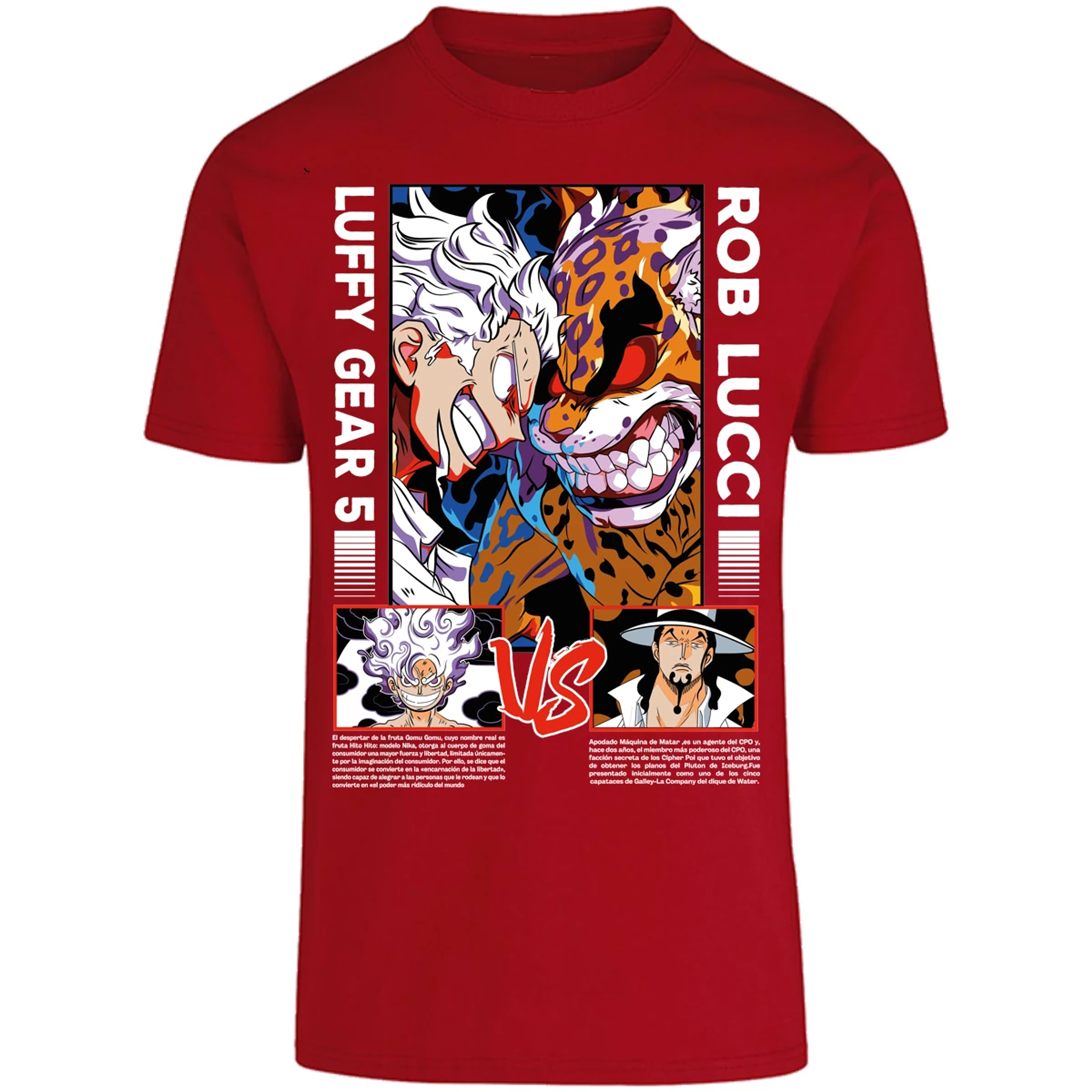 Playera One Piece Luffy Vs Rob Lucci para Adulto 51