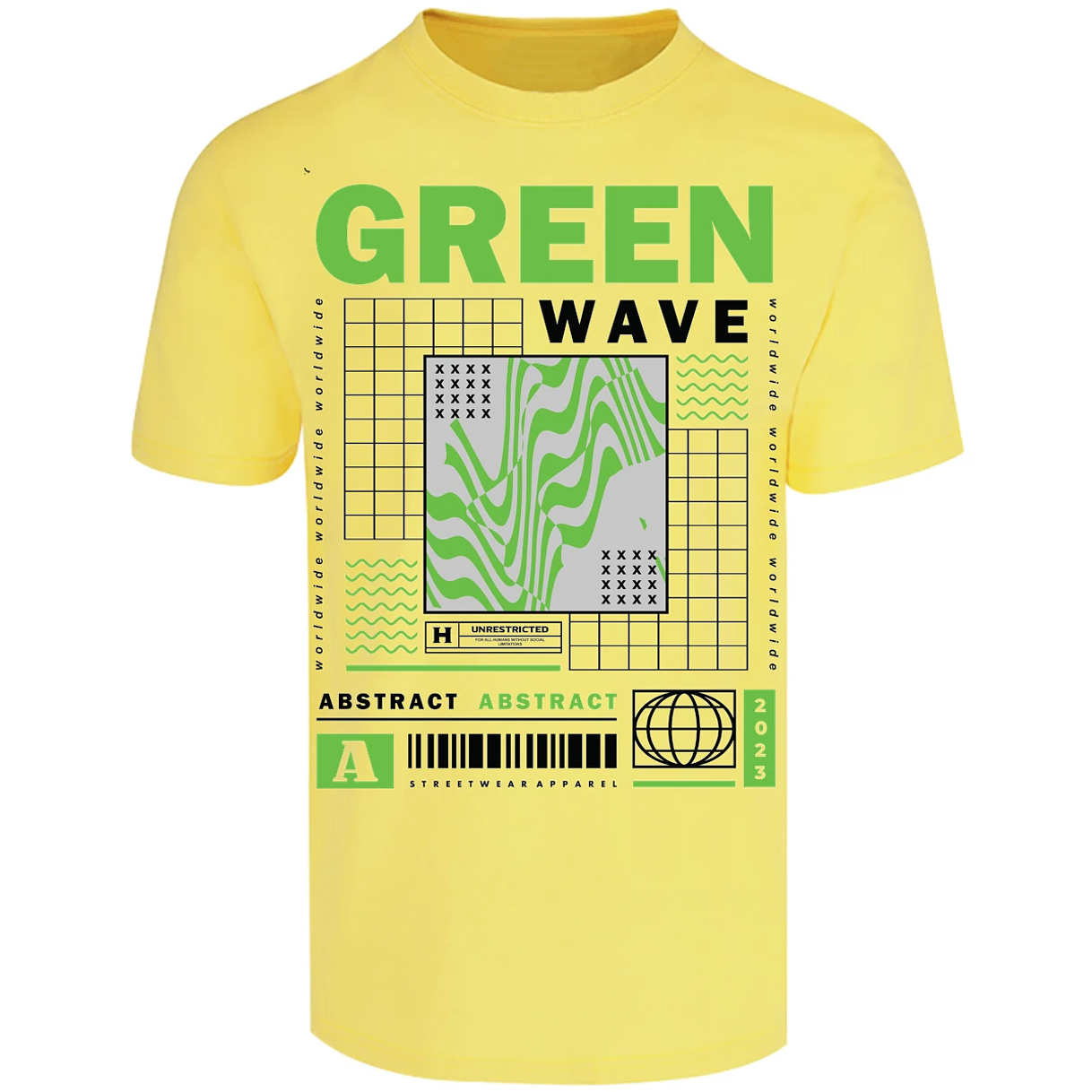 Playera Urbano Style Abstract Green Wave 340 para Adulto 13