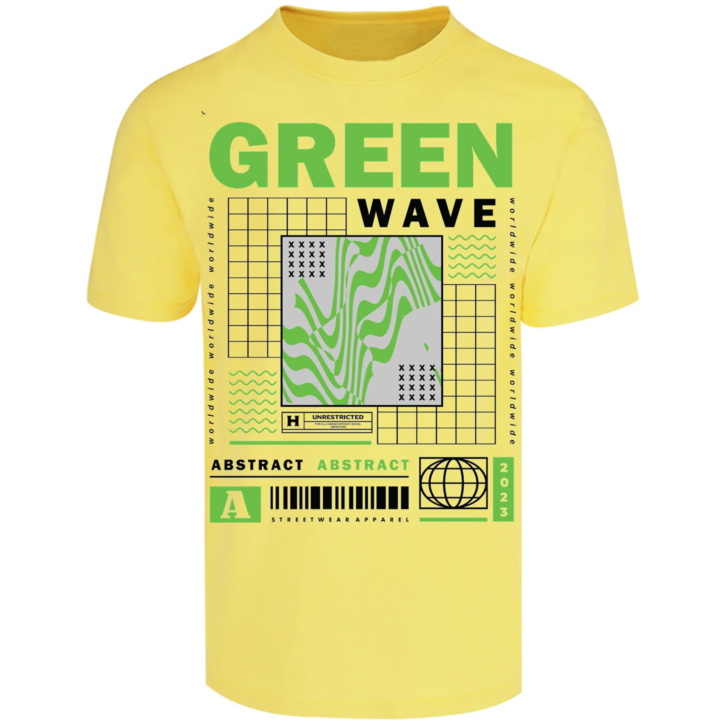 Playera Urbano Style Abstract Green Wave 340 para Adulto 13