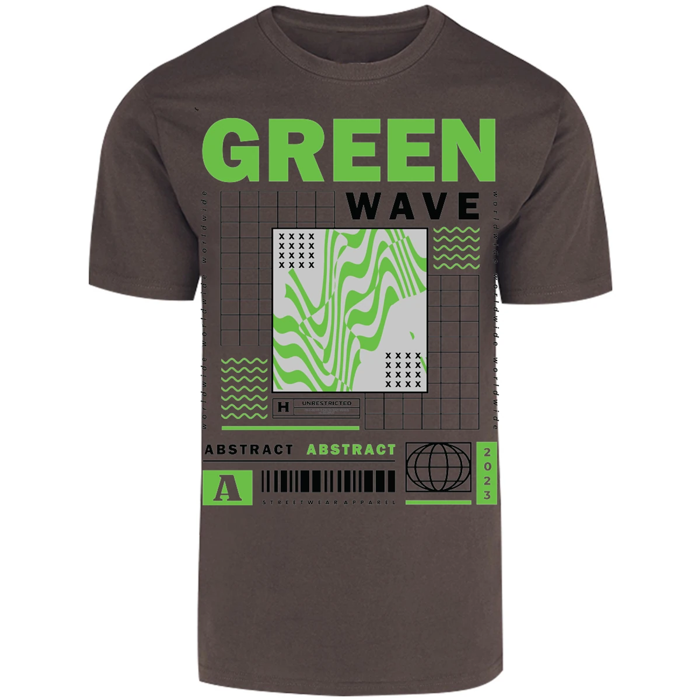 Playera Urbano Style Abstract Green Wave 340 para Adulto 20
