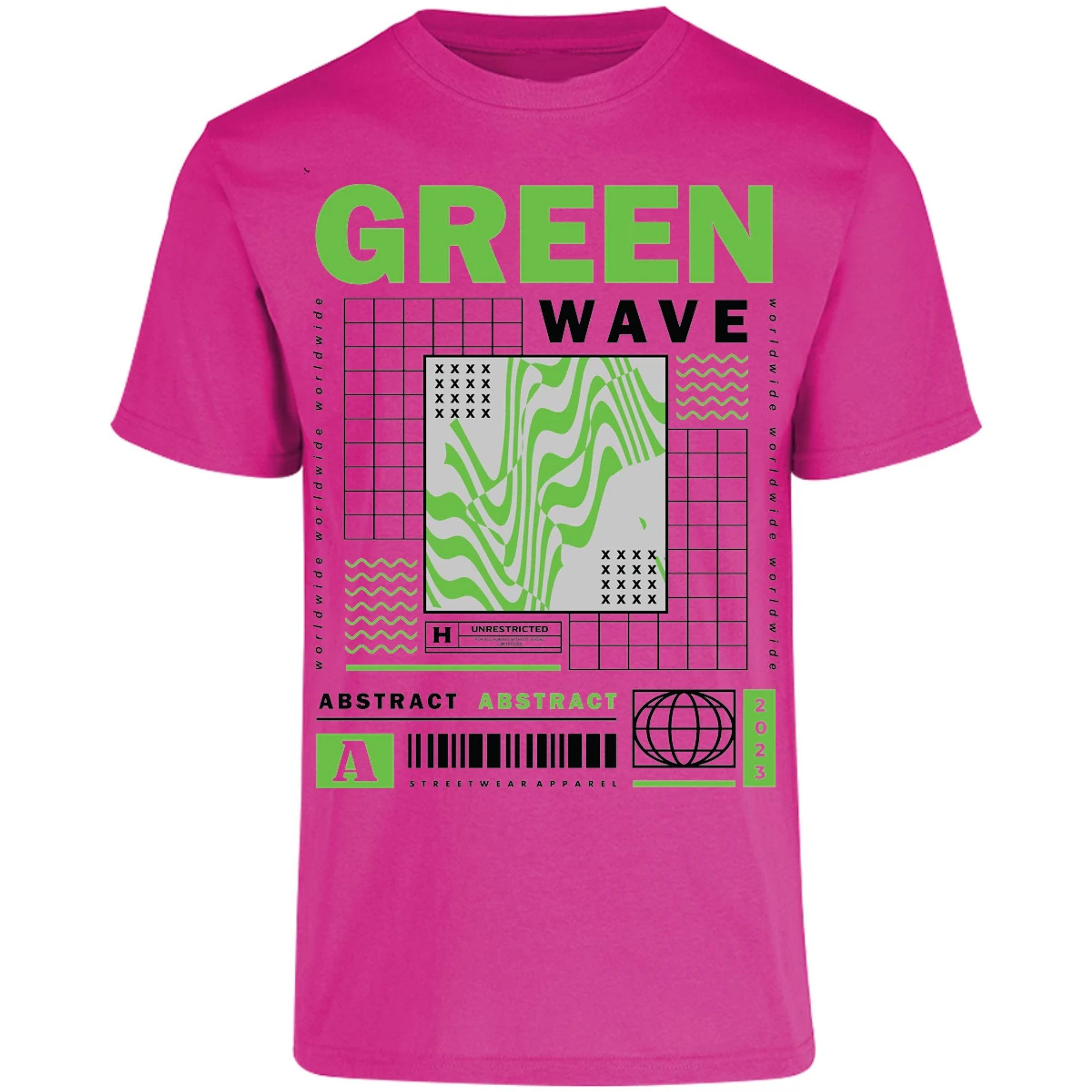 Playera Urbano Style Abstract Green Wave 340 para Adulto 27