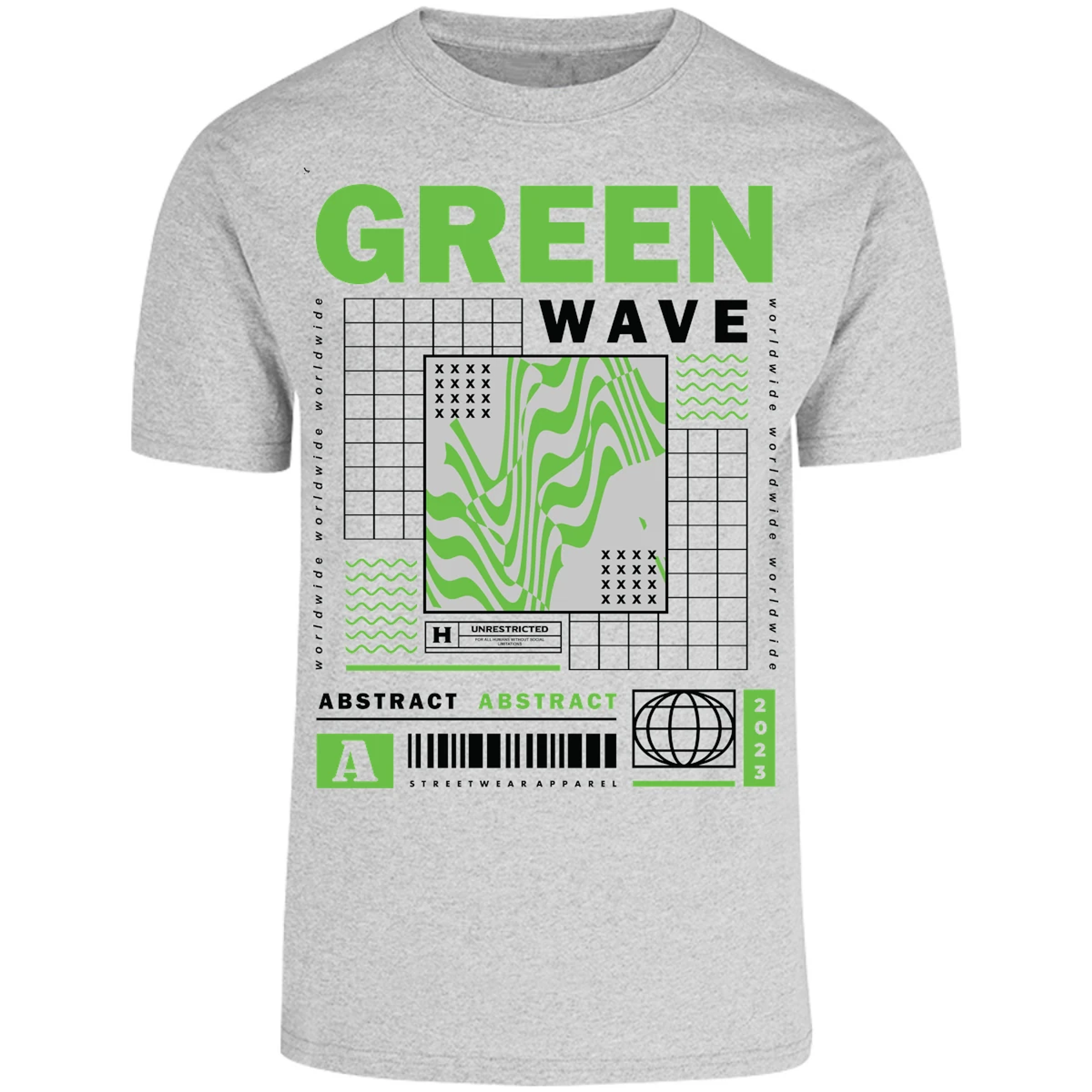 Playera Urbano Style Abstract Green Wave 340 para Adulto 10