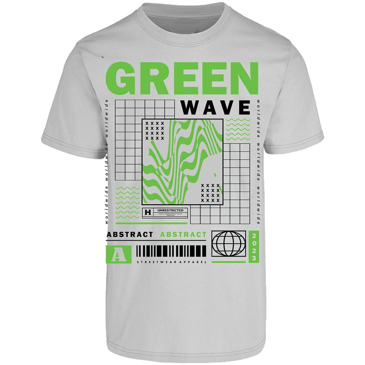 Playera Urbano Style Abstract Green Wave 340 para Adulto 5