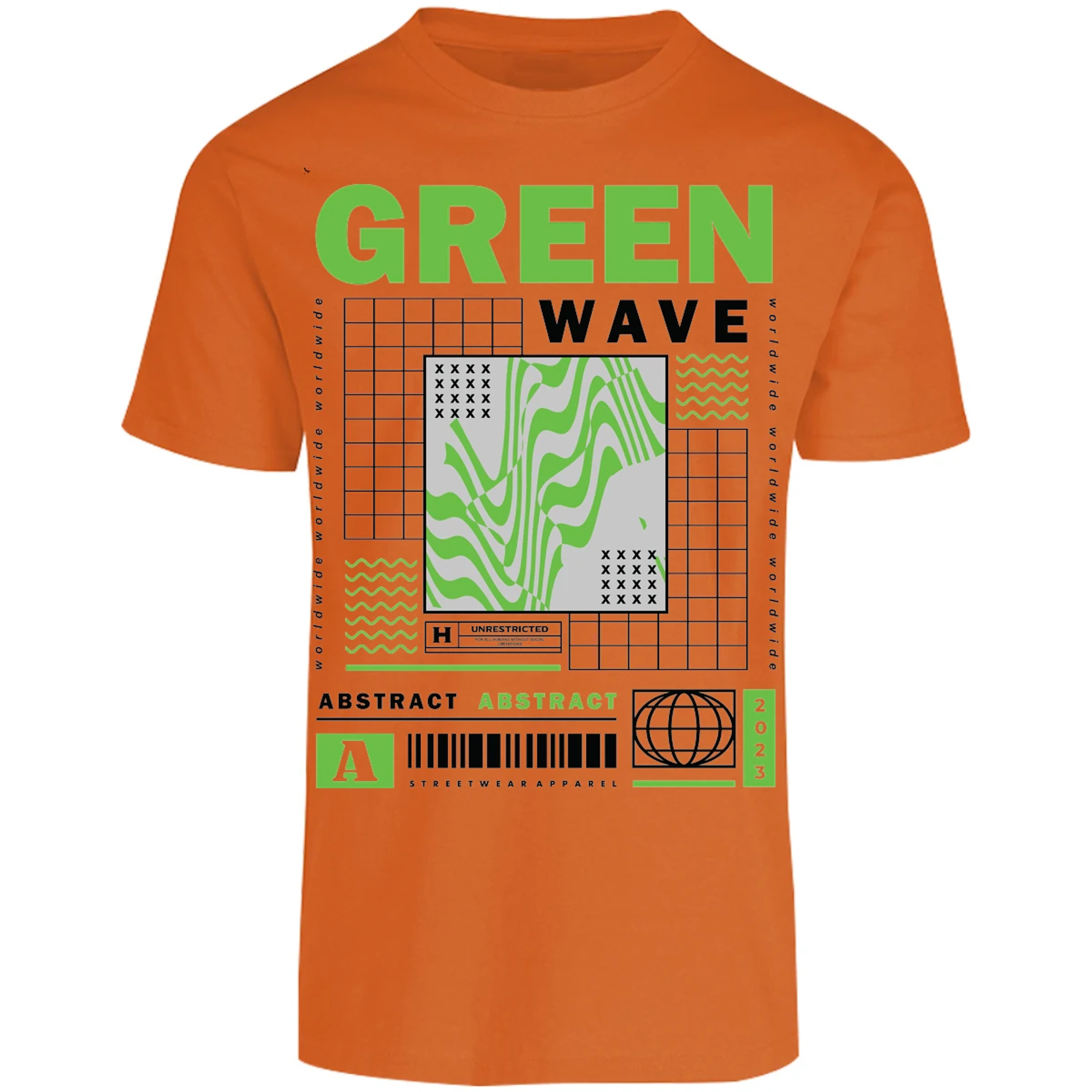 Playera Urbano Style Abstract Green Wave 340 para Adulto 9