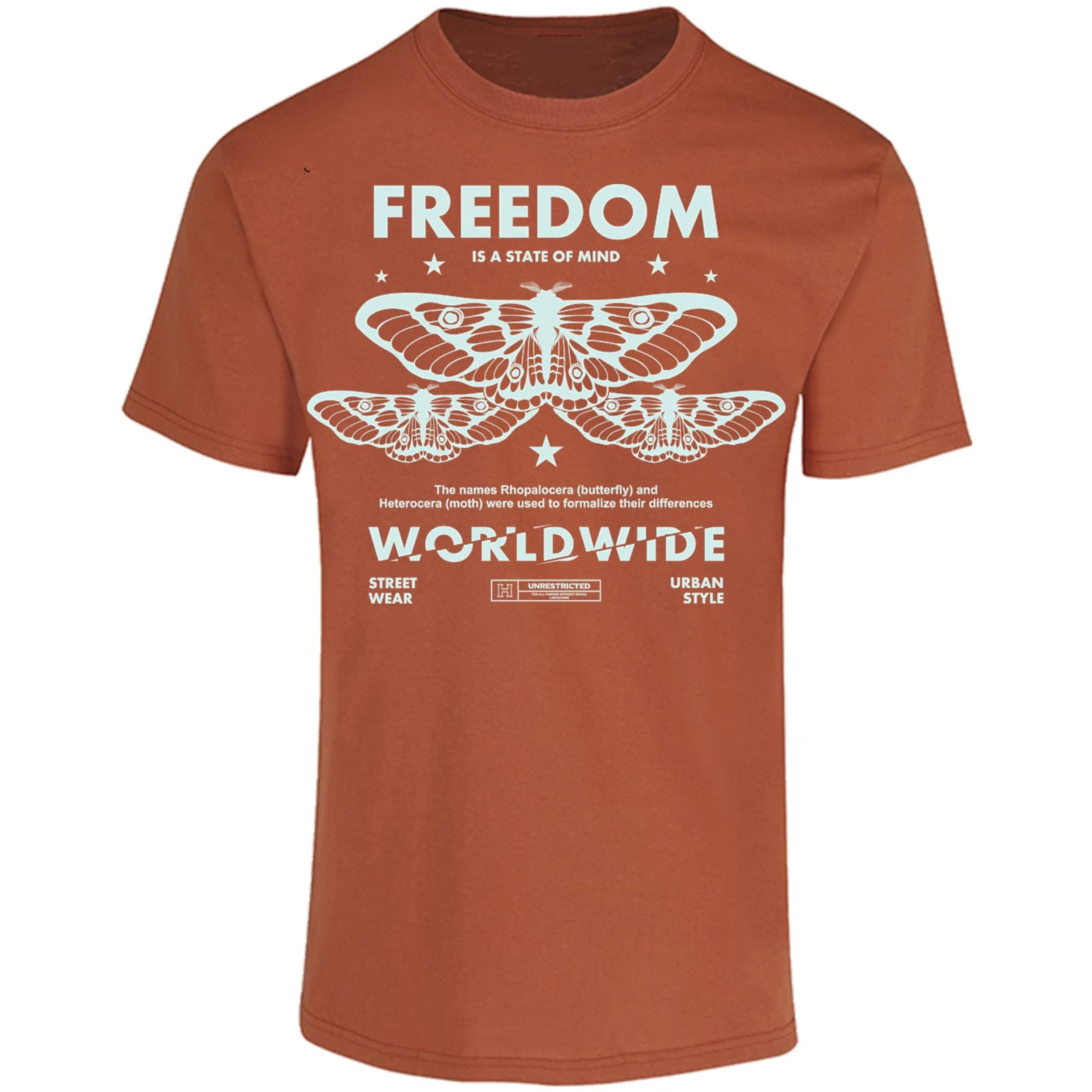 Playera Urbano Style Freedom Butterfly 443 para Adulto 18