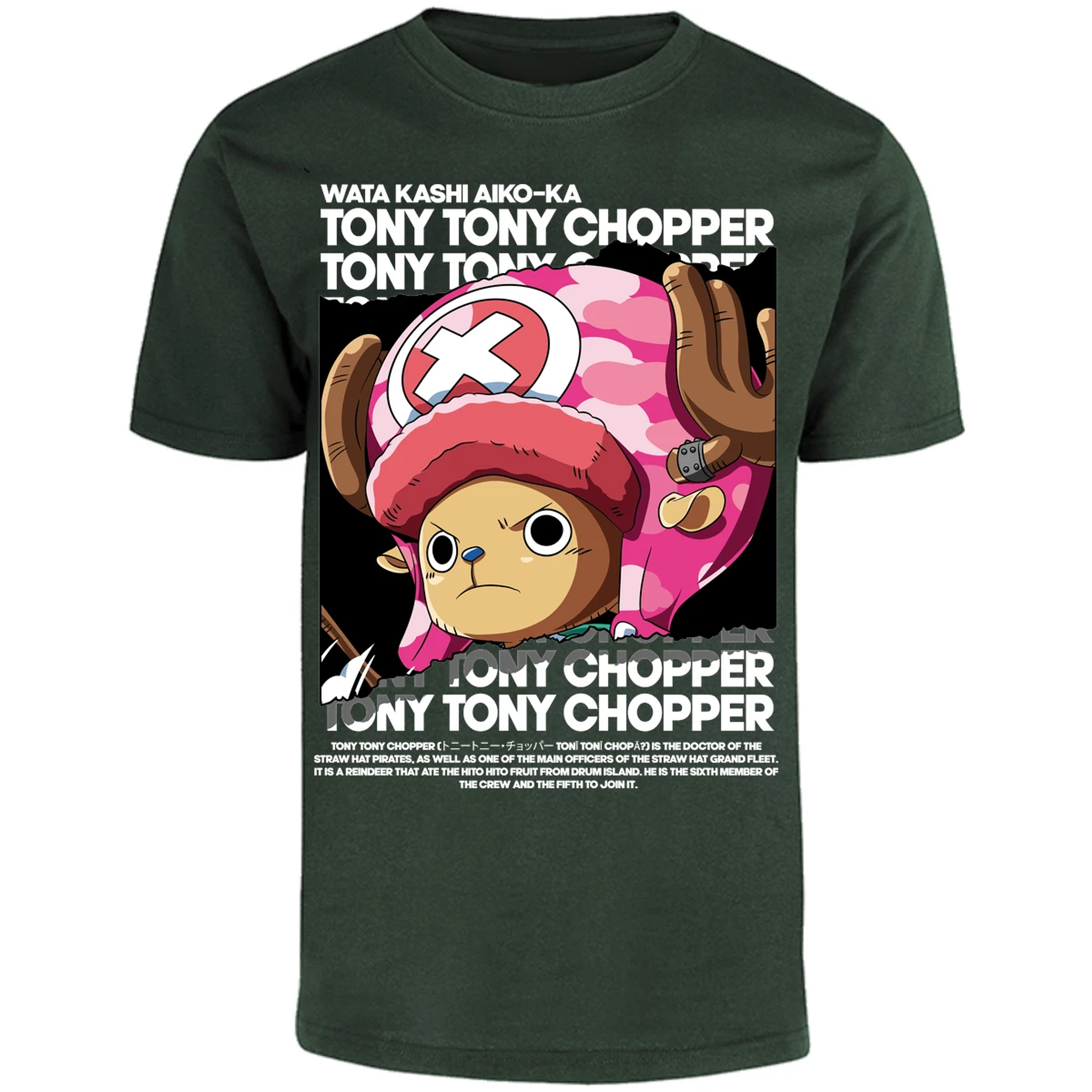 Playera One Piece Chopper Text para Adulto 7