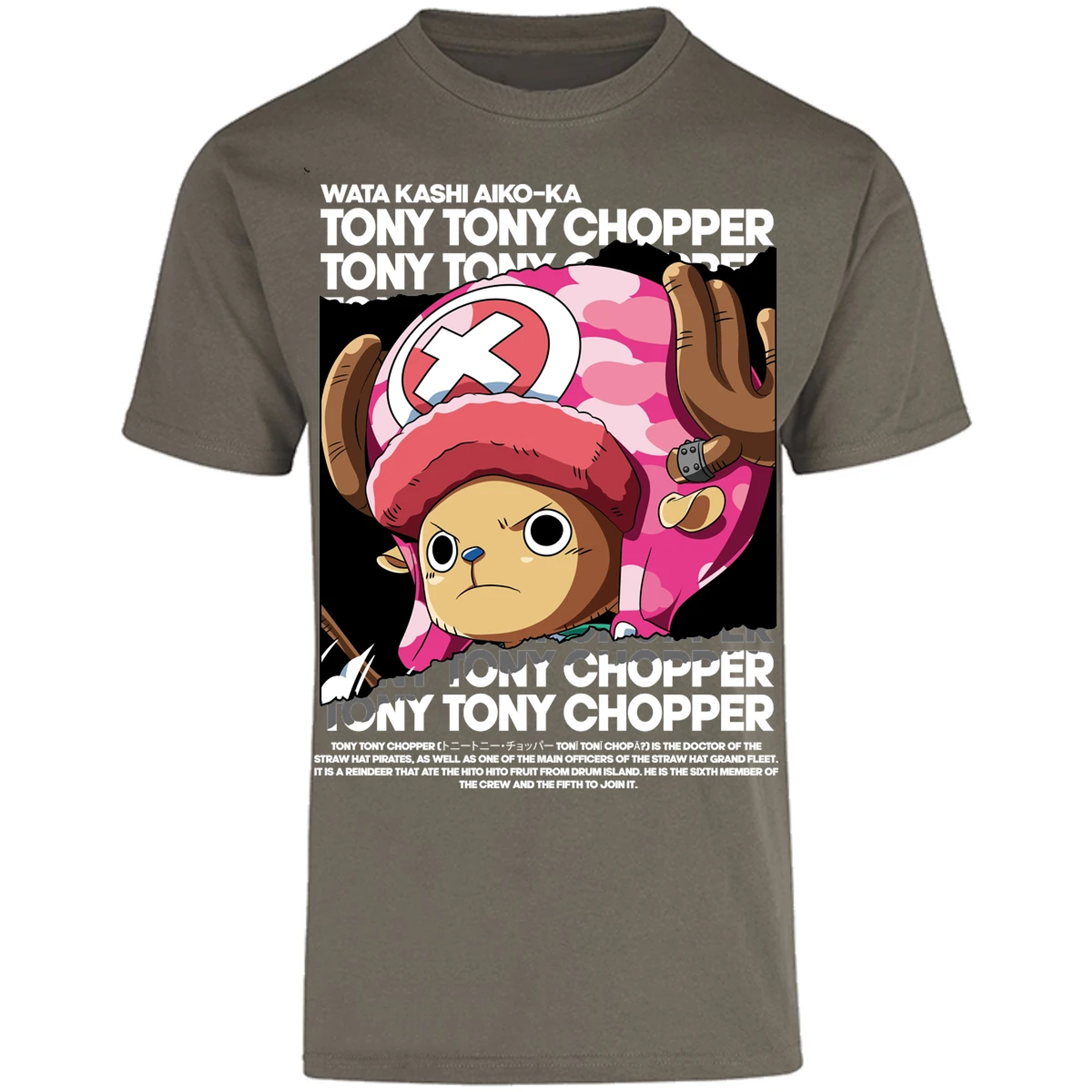 Playera One Piece Chopper Text para Adulto 48