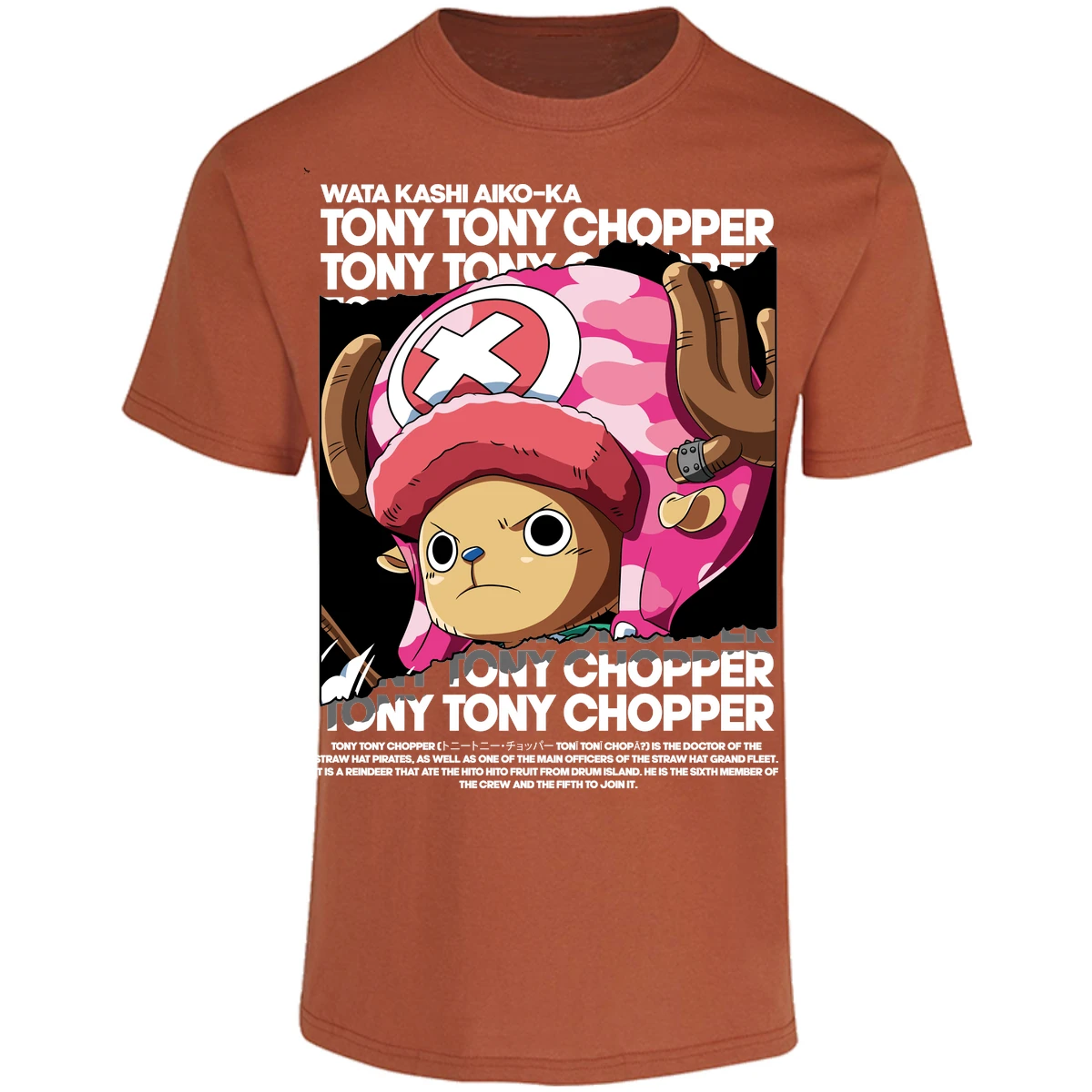Playera One Piece Chopper Text para Adulto 13