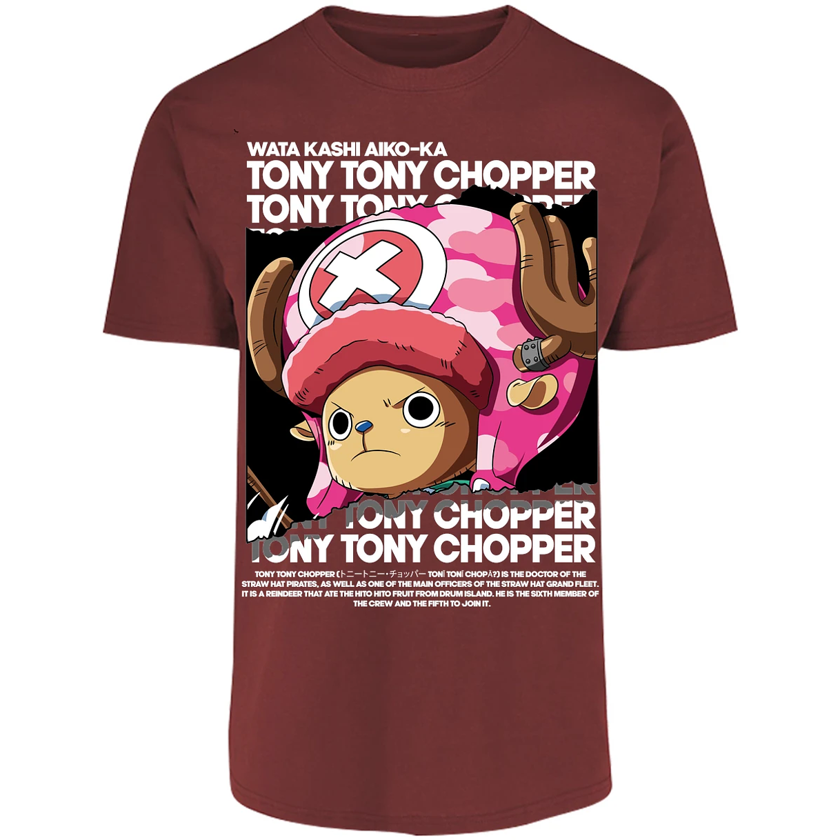 Playera One Piece Chopper Text para Adulto 5