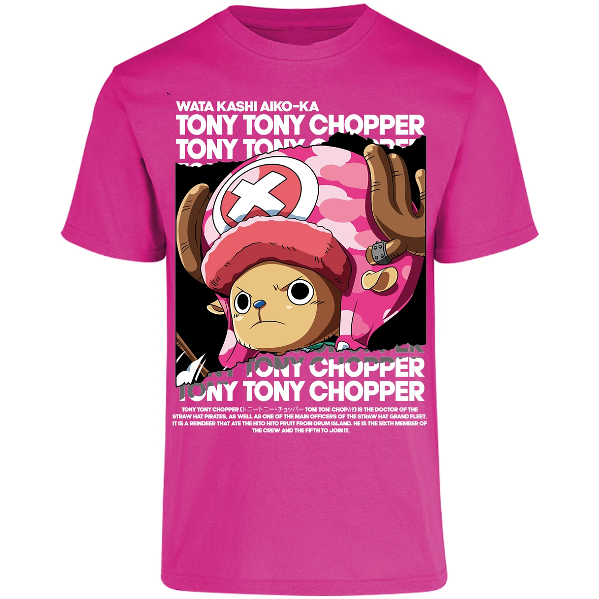 Playera One Piece Chopper Text para Adulto 32