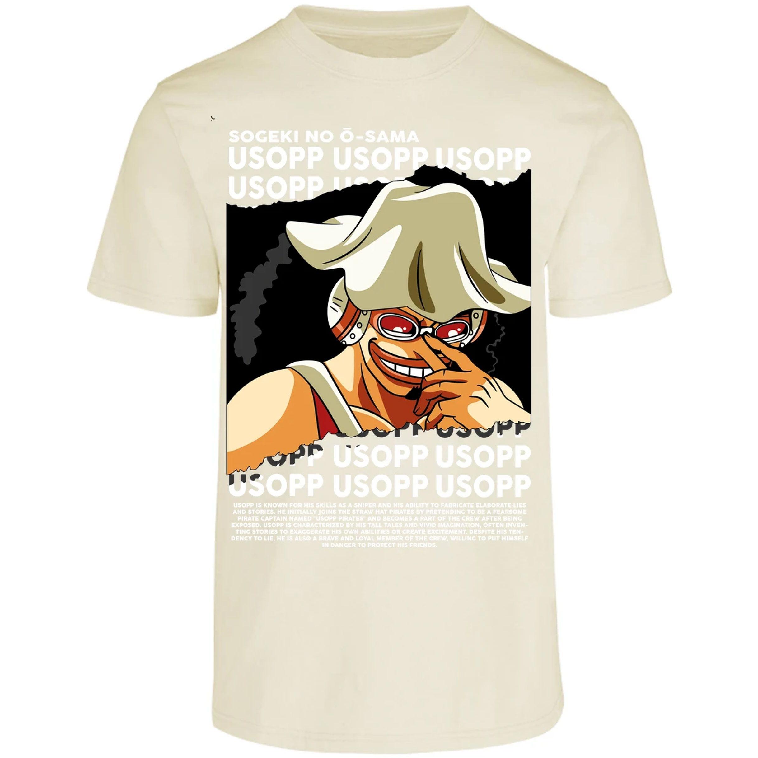 Playera One Piece Usopp Text para Adulto 6