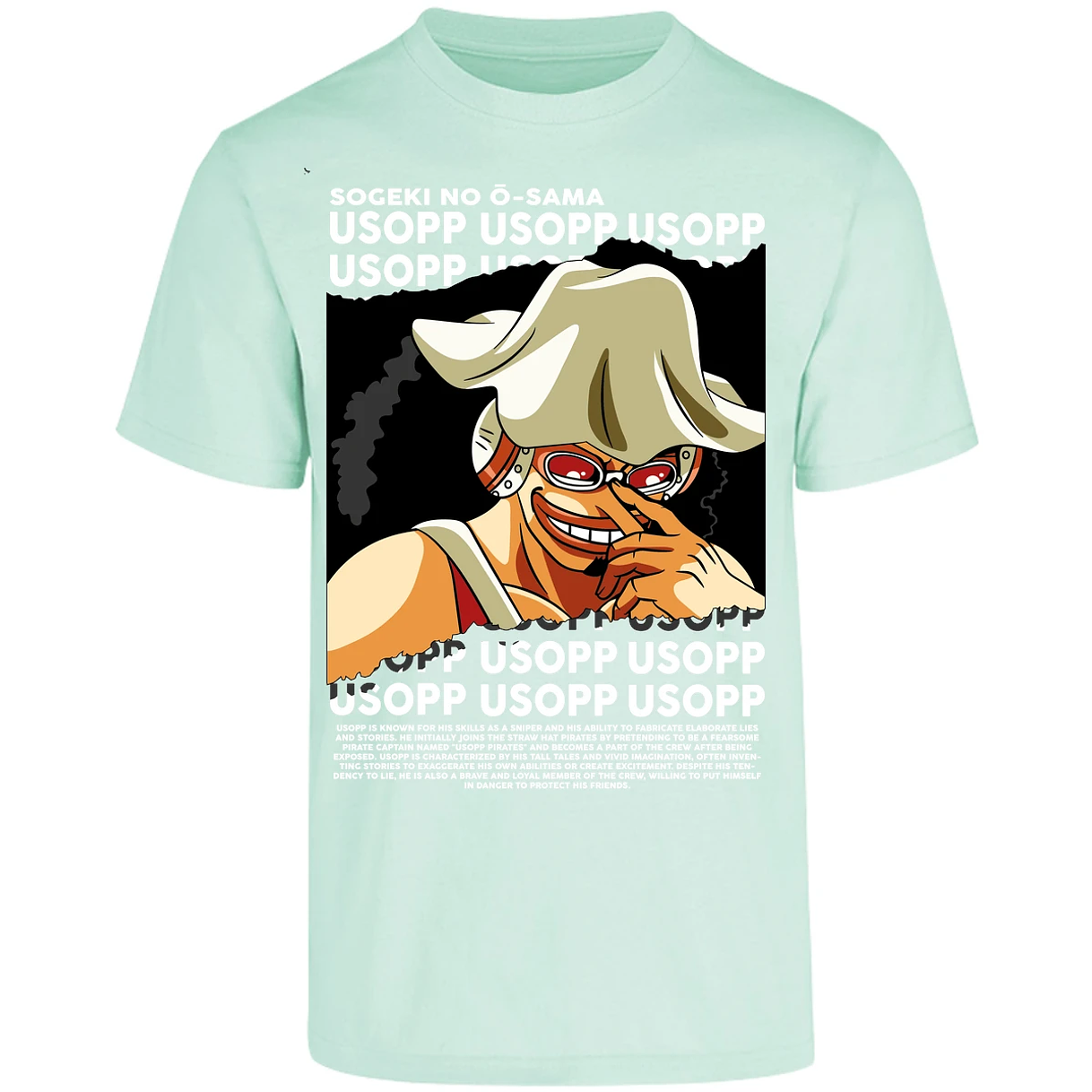 Playera One Piece Usopp Text para Adulto 50