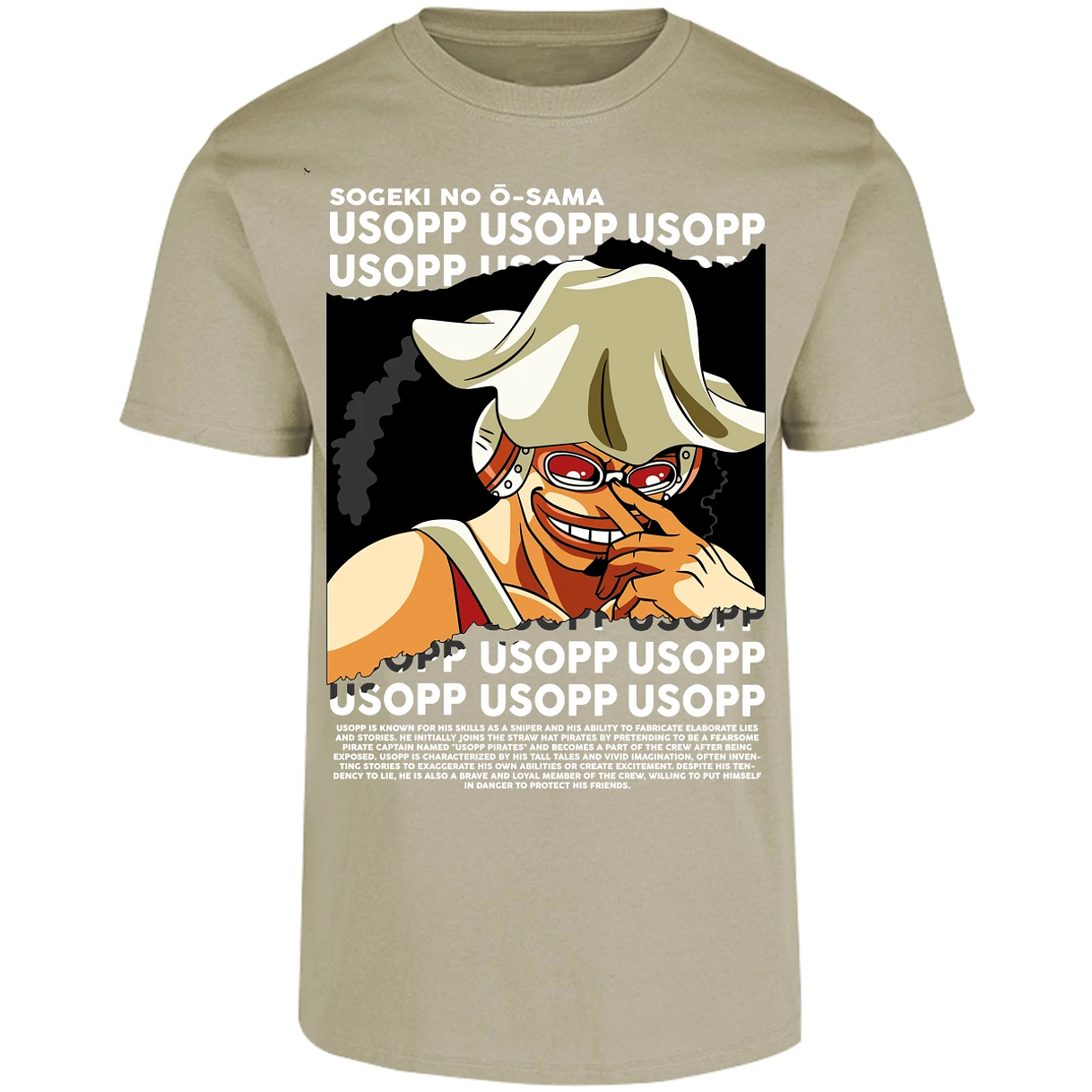 Playera One Piece Usopp Text para Adulto 29