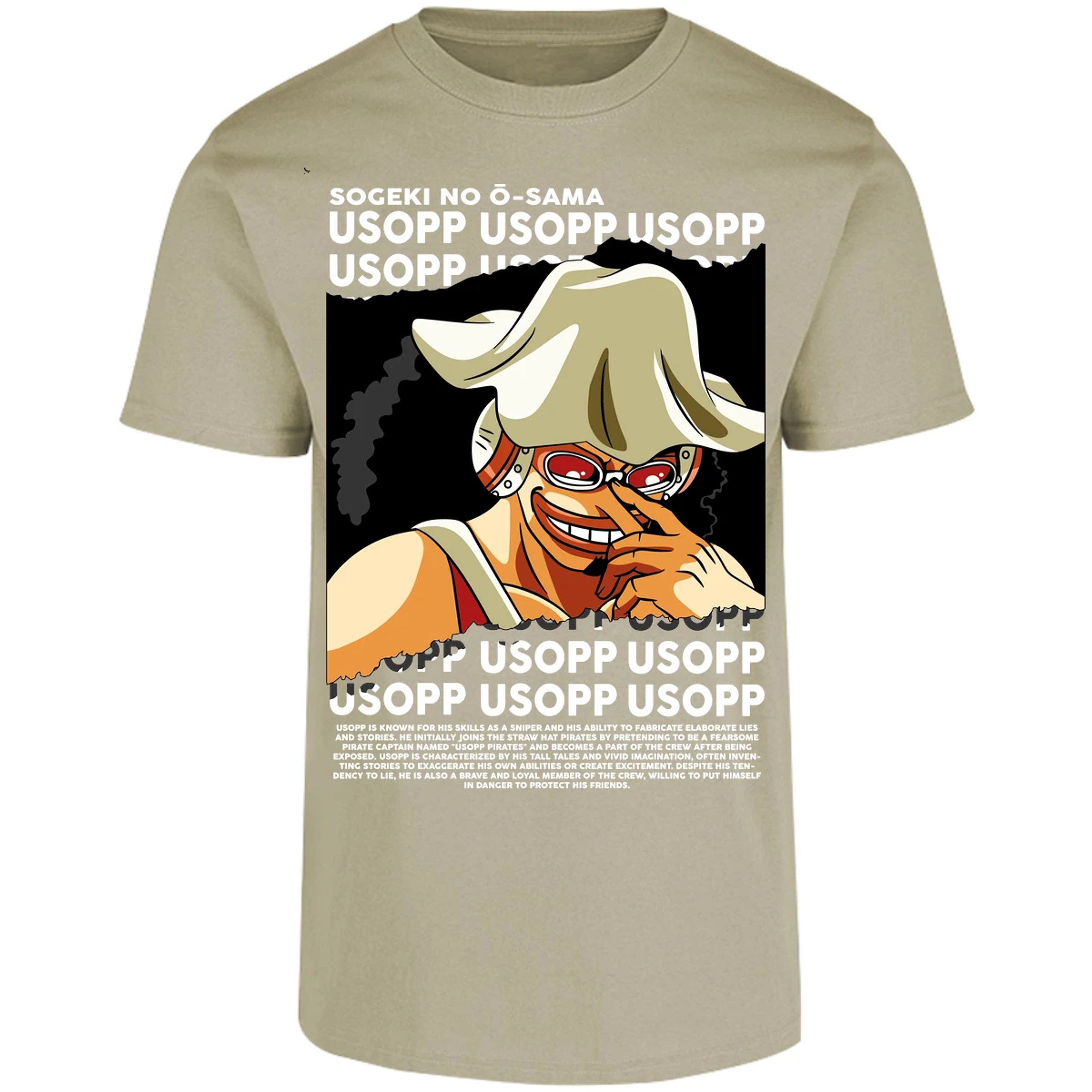 Playera One Piece Usopp Text para Adulto 29