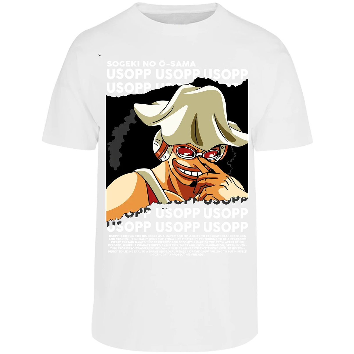 Playera One Piece Usopp Text para Adulto 21