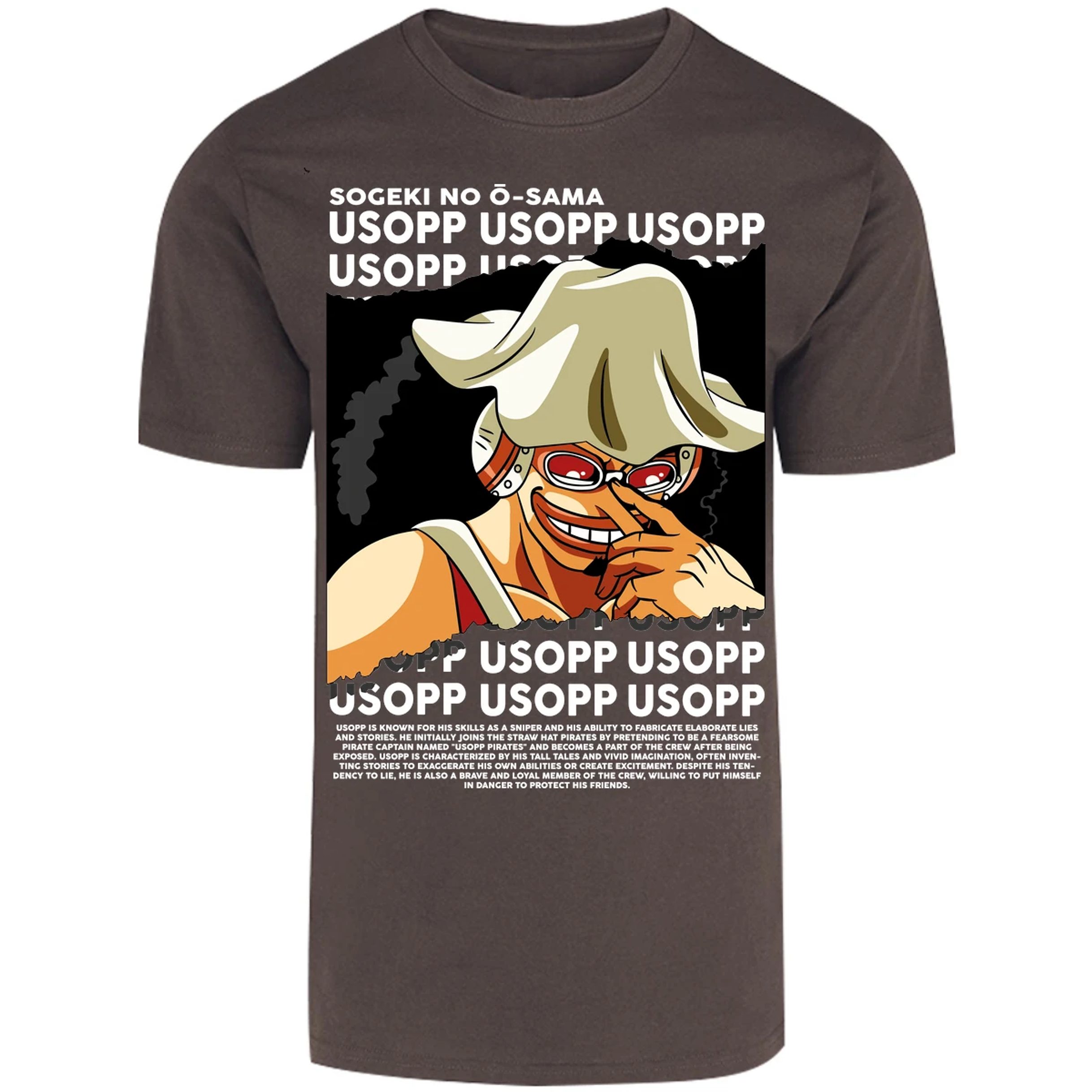 Playera One Piece Usopp Text para Adulto 37