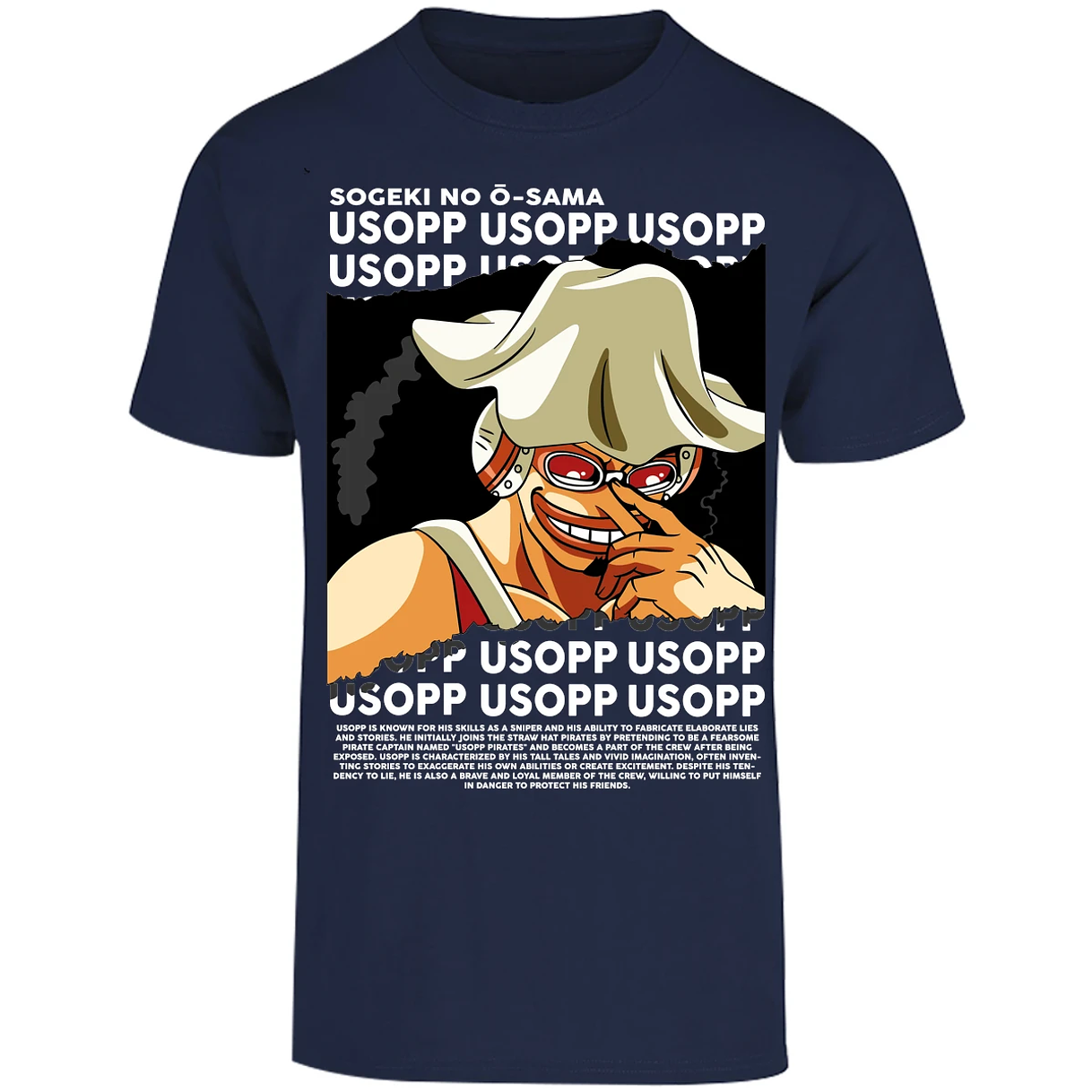 Playera One Piece Usopp Text para Adulto 40
