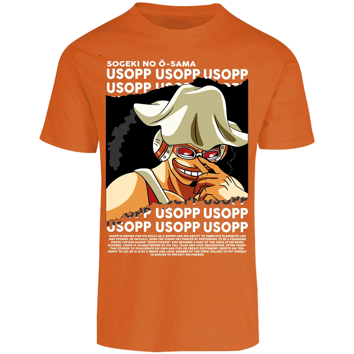 Playera One Piece Usopp Text para Adulto 32