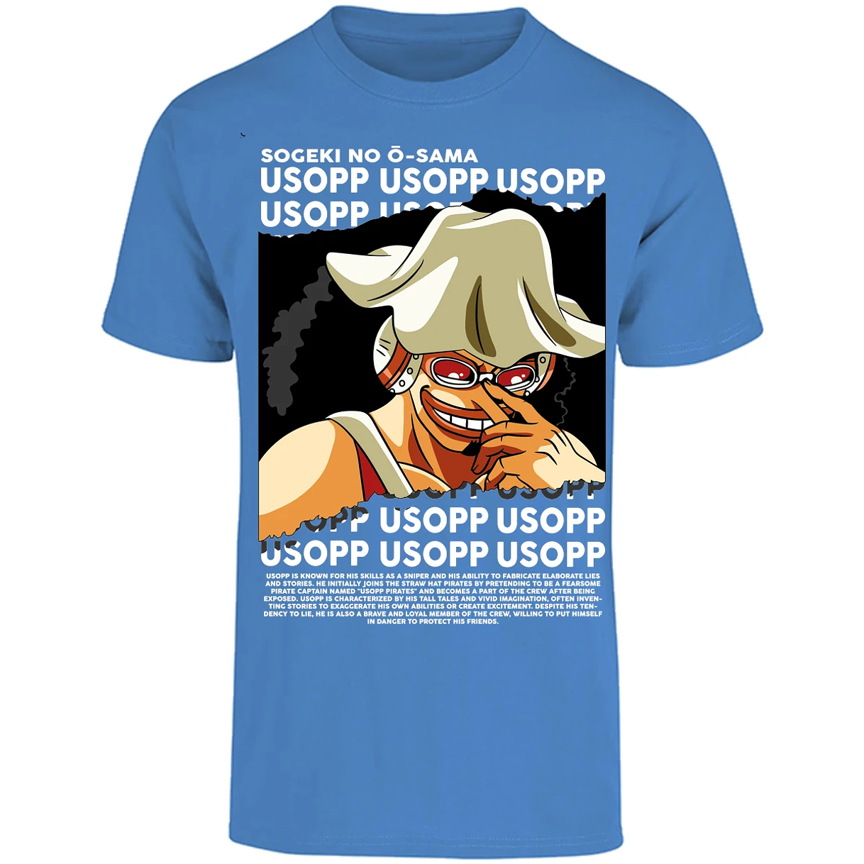 Playera One Piece Usopp Text para Adulto 19