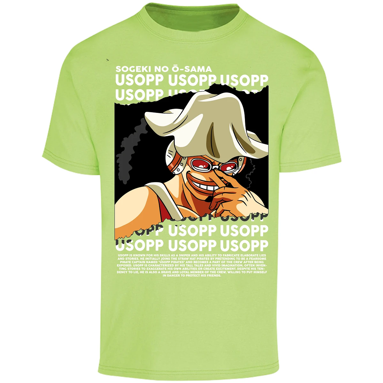 Playera One Piece Usopp Text para Adulto 48