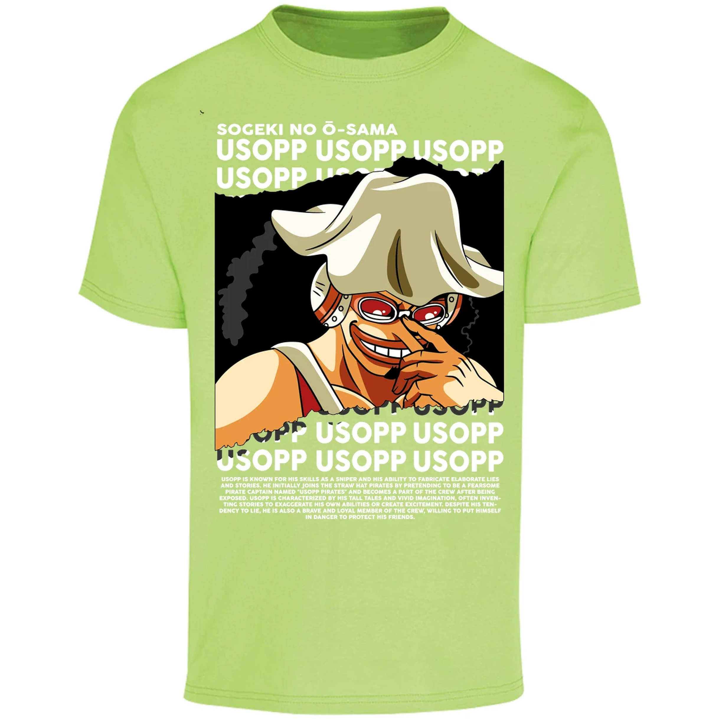 Playera One Piece Usopp Text para Adulto 48