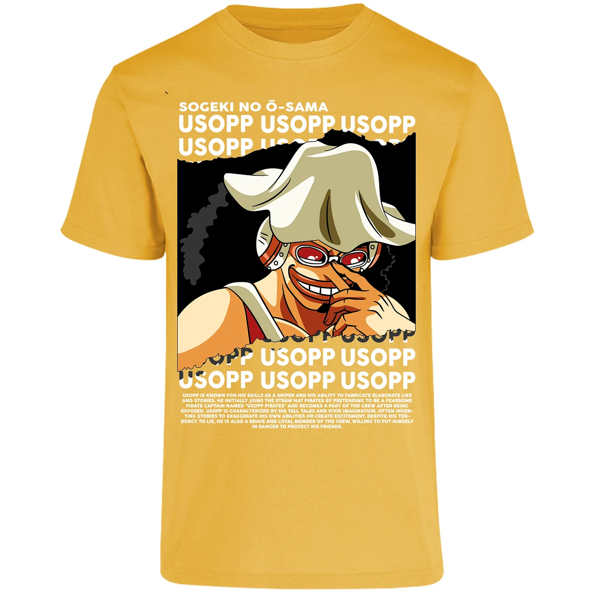 Playera One Piece Usopp Text para Adulto 7