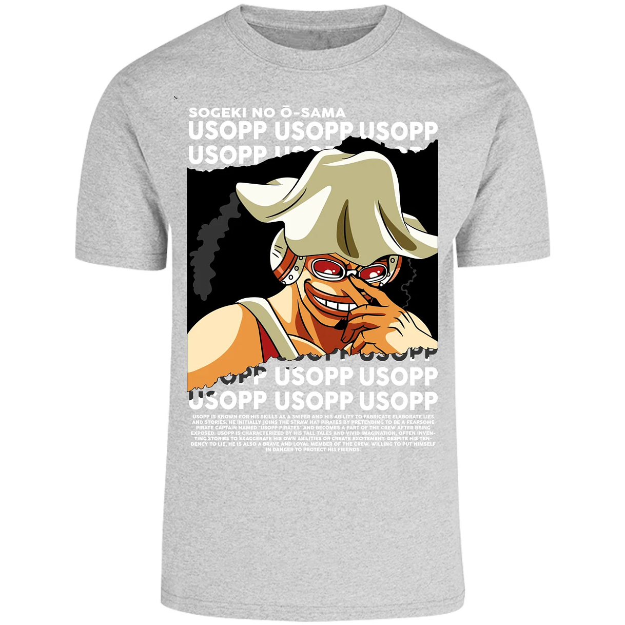 Playera One Piece Usopp Text para Adulto 42