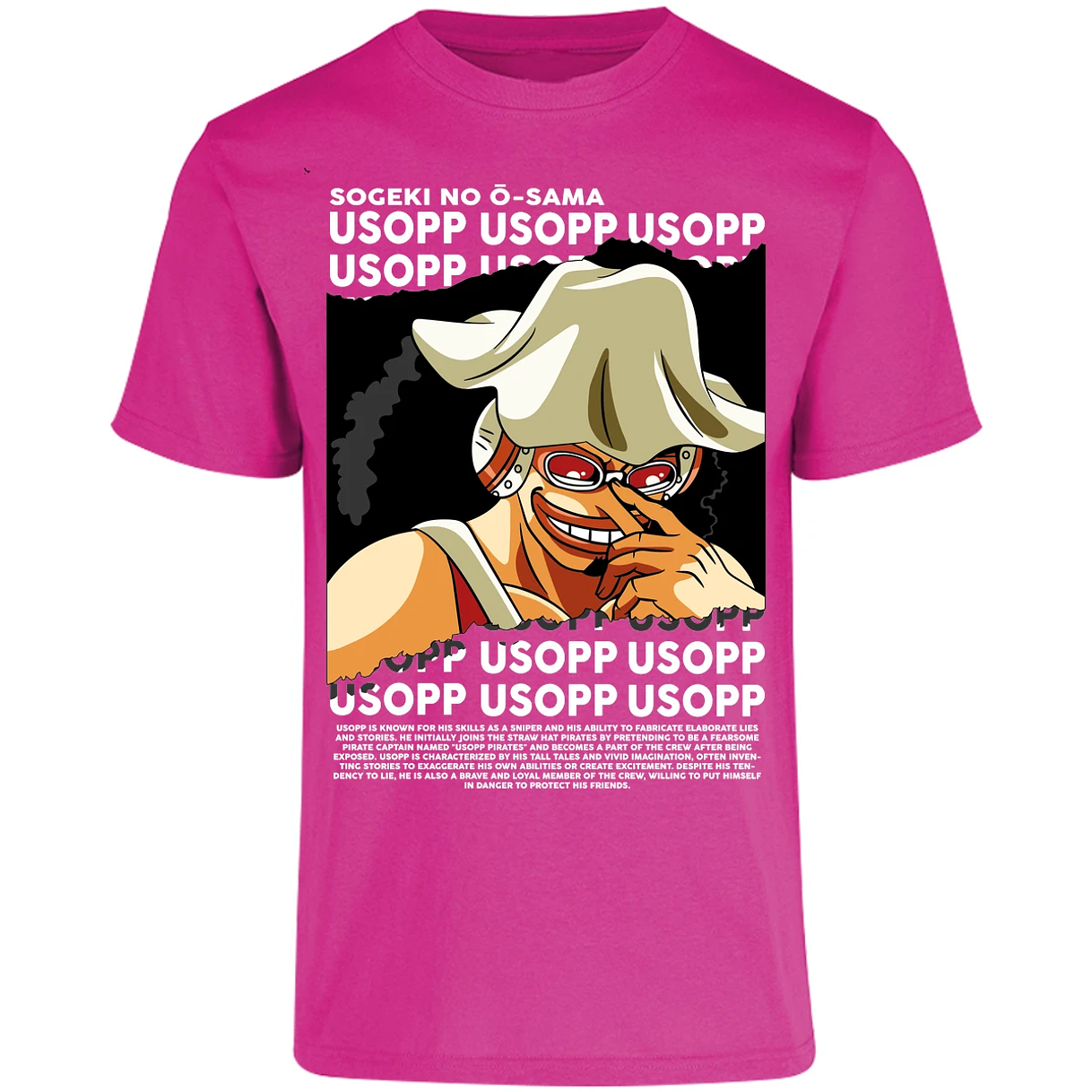 Playera One Piece Usopp Text para Adulto 39