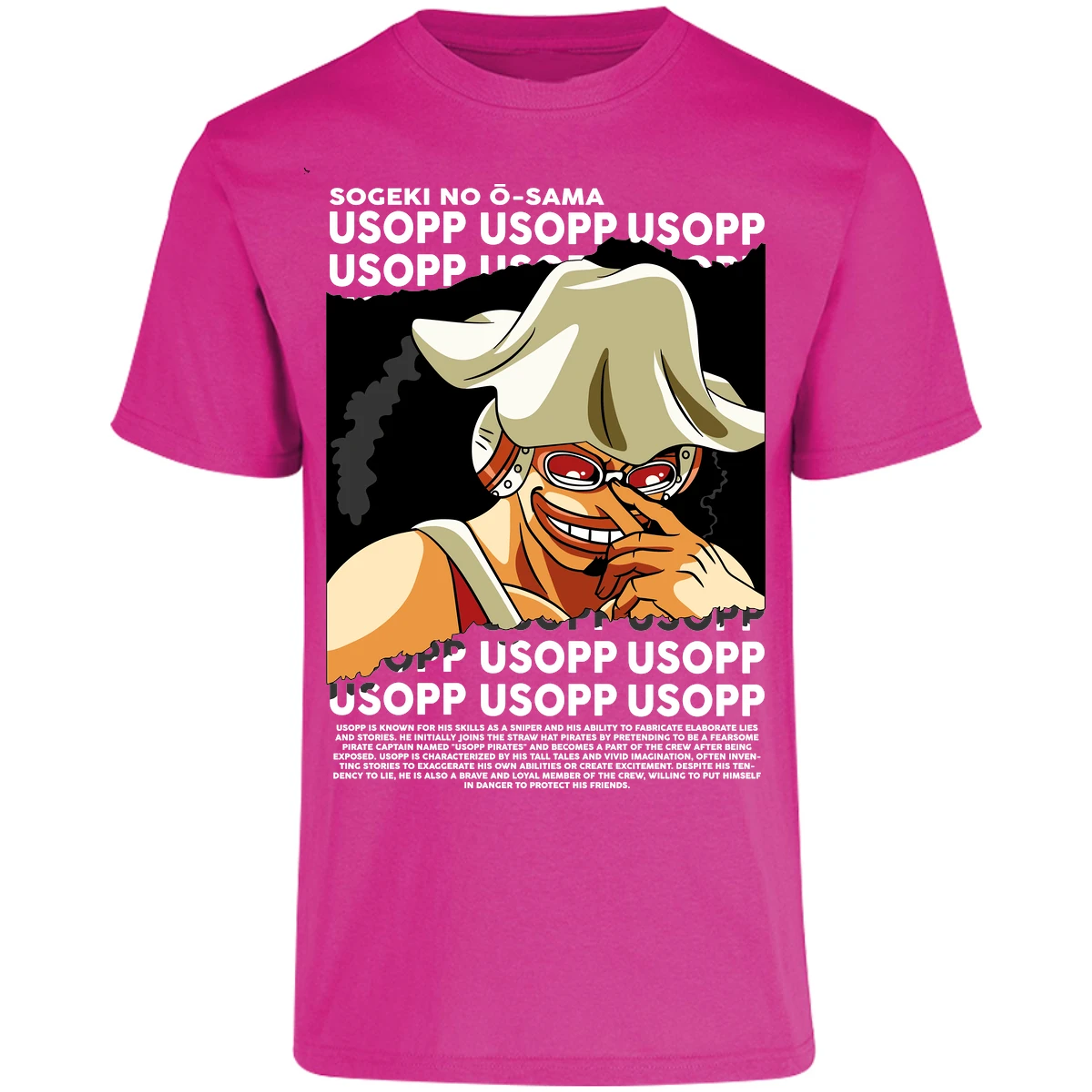 Playera One Piece Usopp Text para Adulto 39