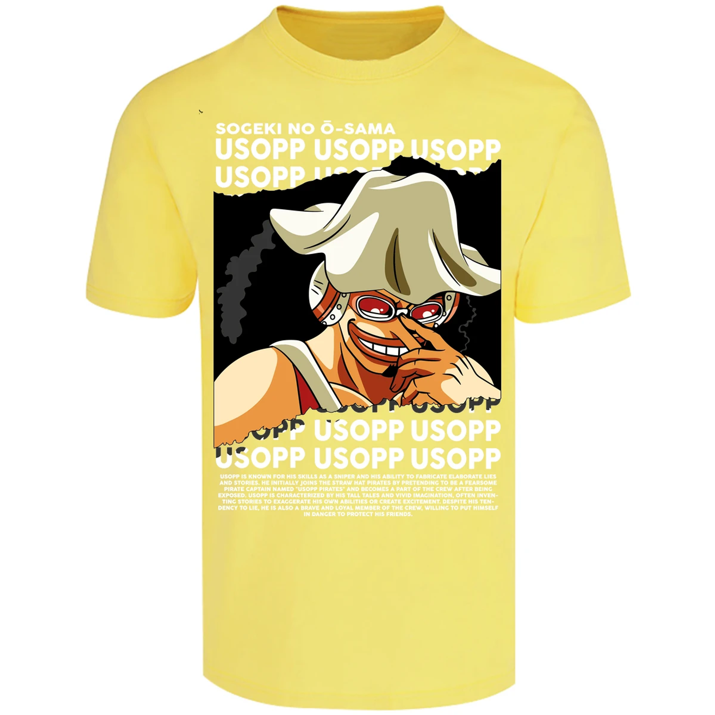 Playera One Piece Usopp Text para Adulto 16