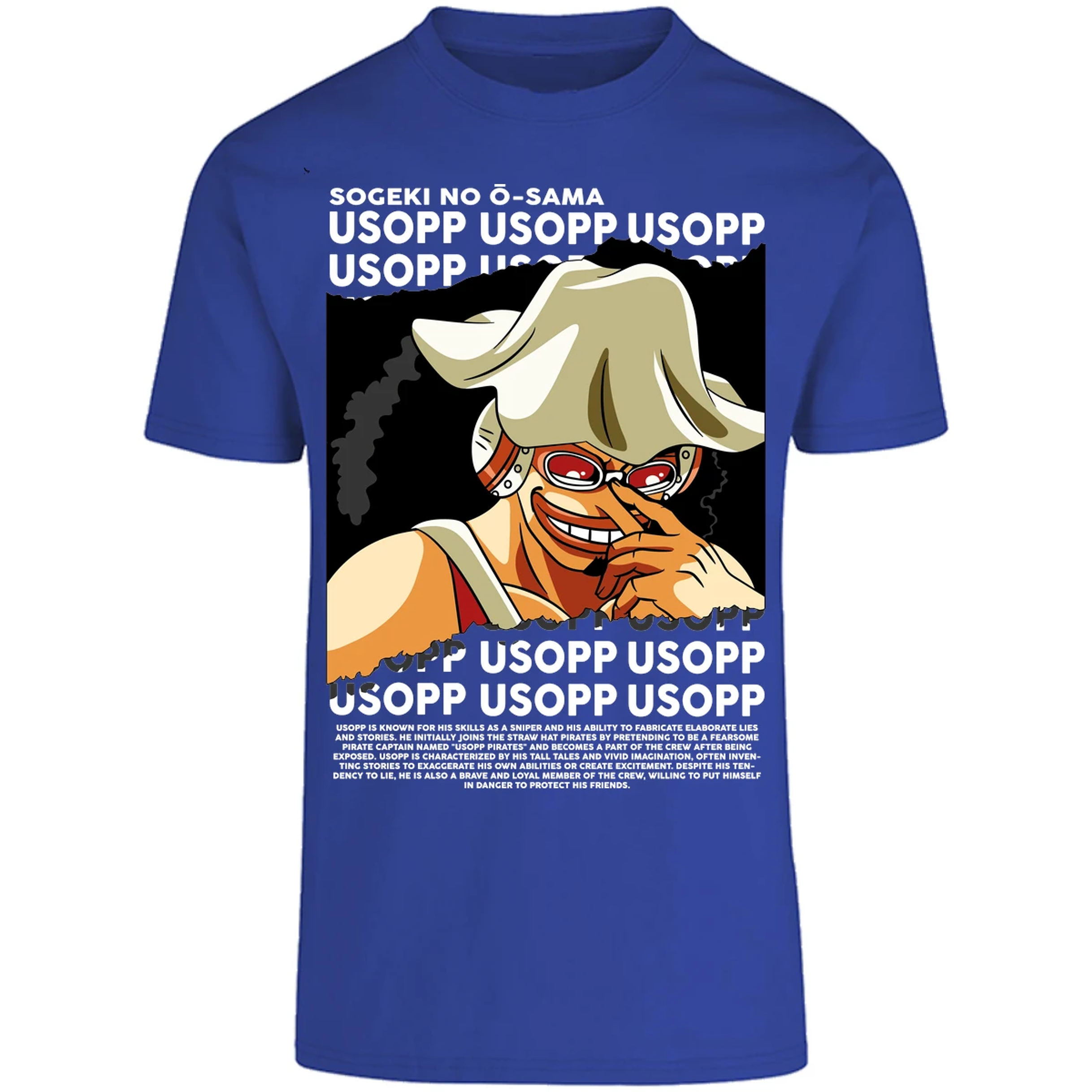 Playera One Piece Usopp Text para Adulto 45
