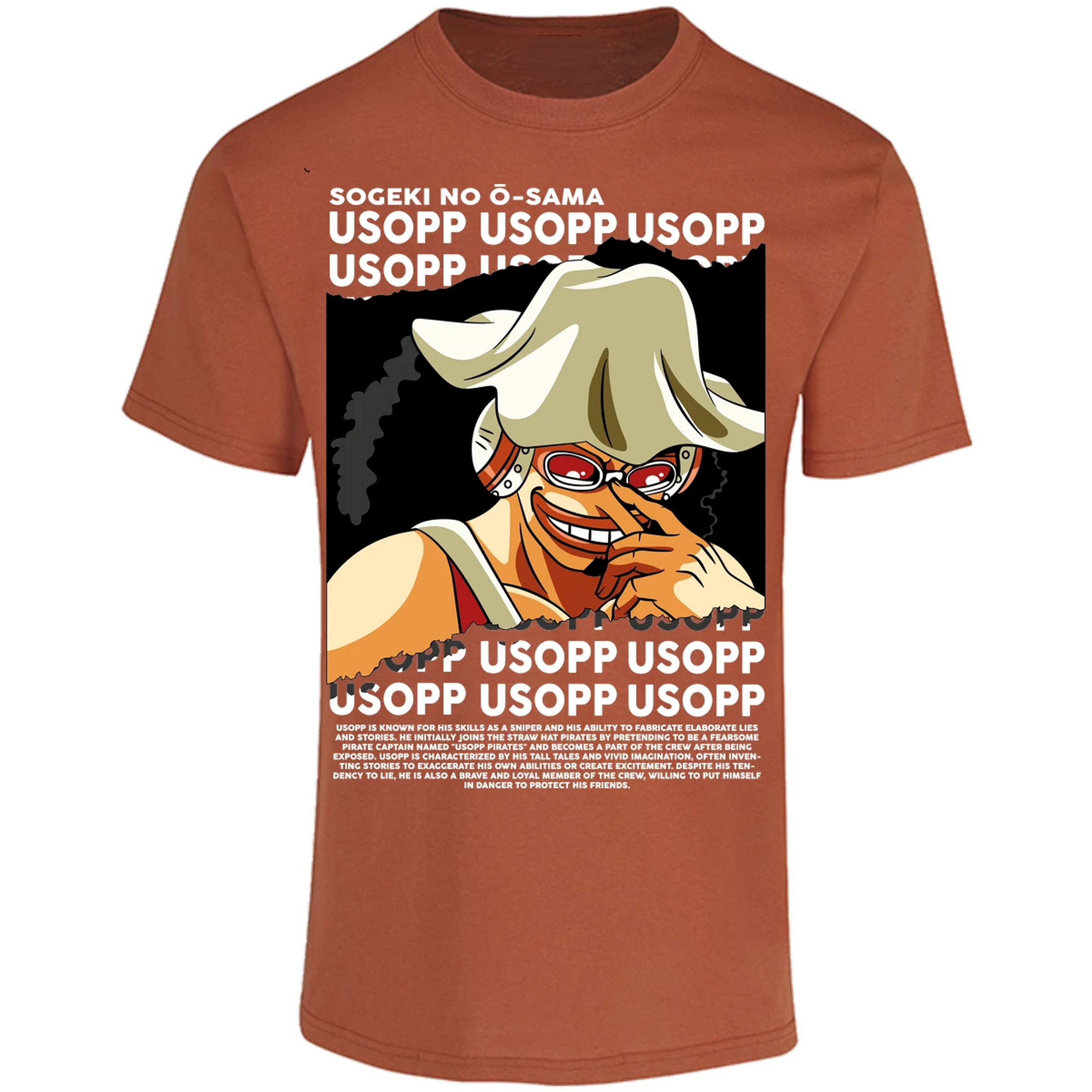 Playera One Piece Usopp Text para Adulto 27