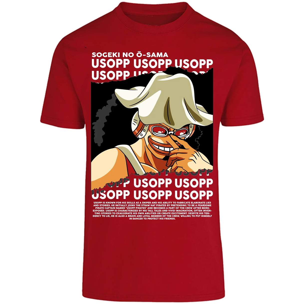 Playera One Piece Usopp Text para Adulto 43