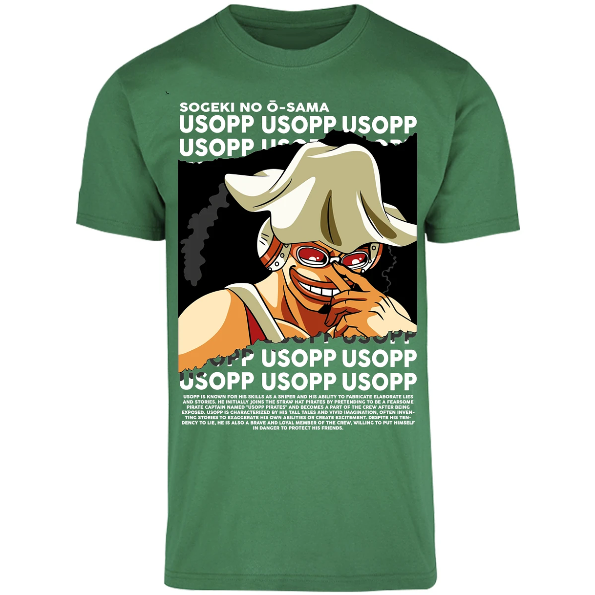 Playera One Piece Usopp Text para Adulto 35