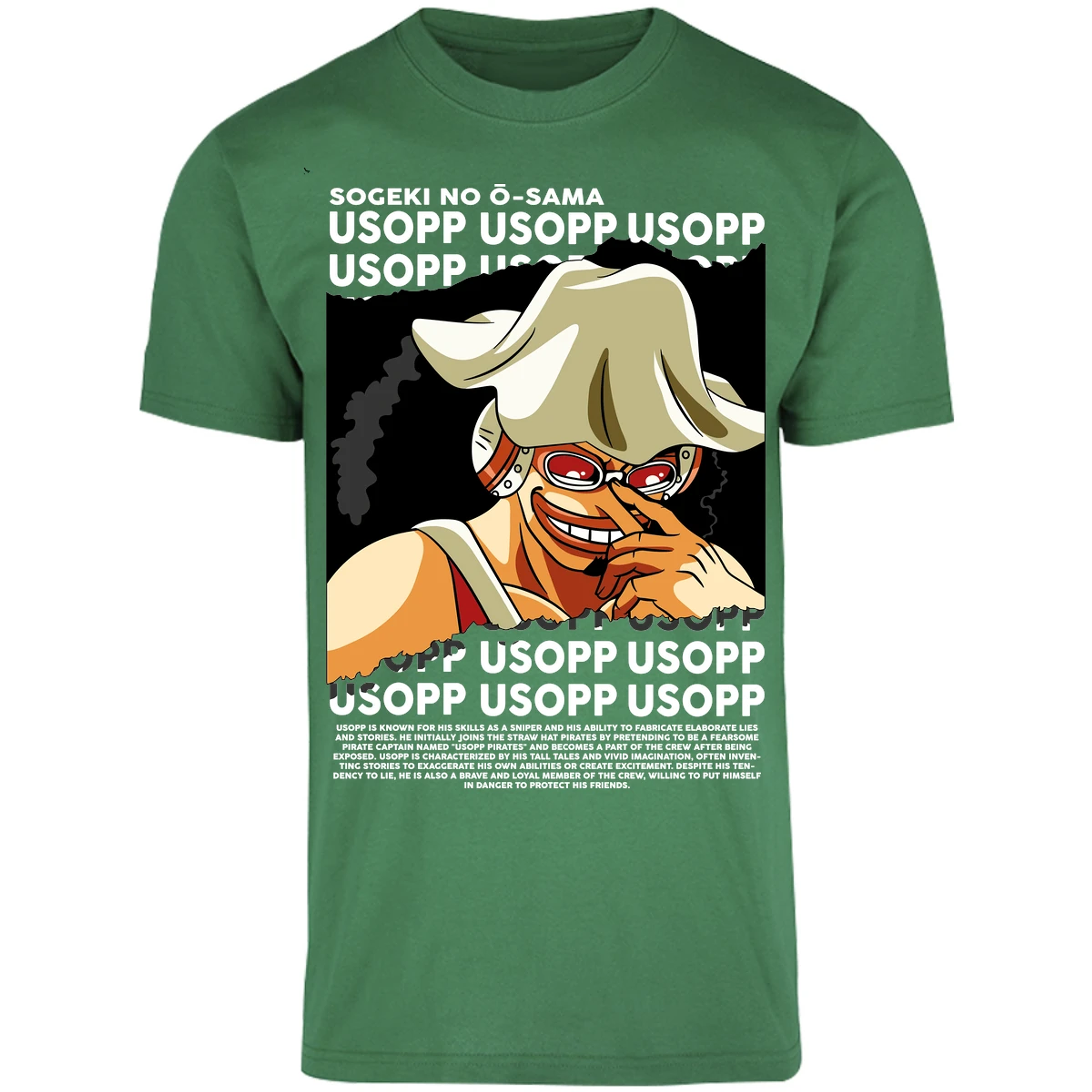 Playera One Piece Usopp Text para Adulto 35