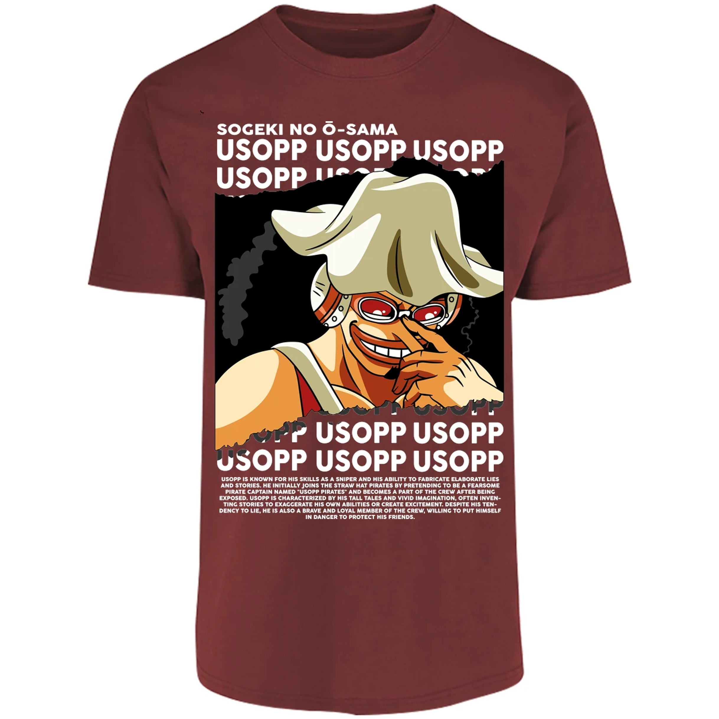 Playera One Piece Usopp Text para Adulto 23