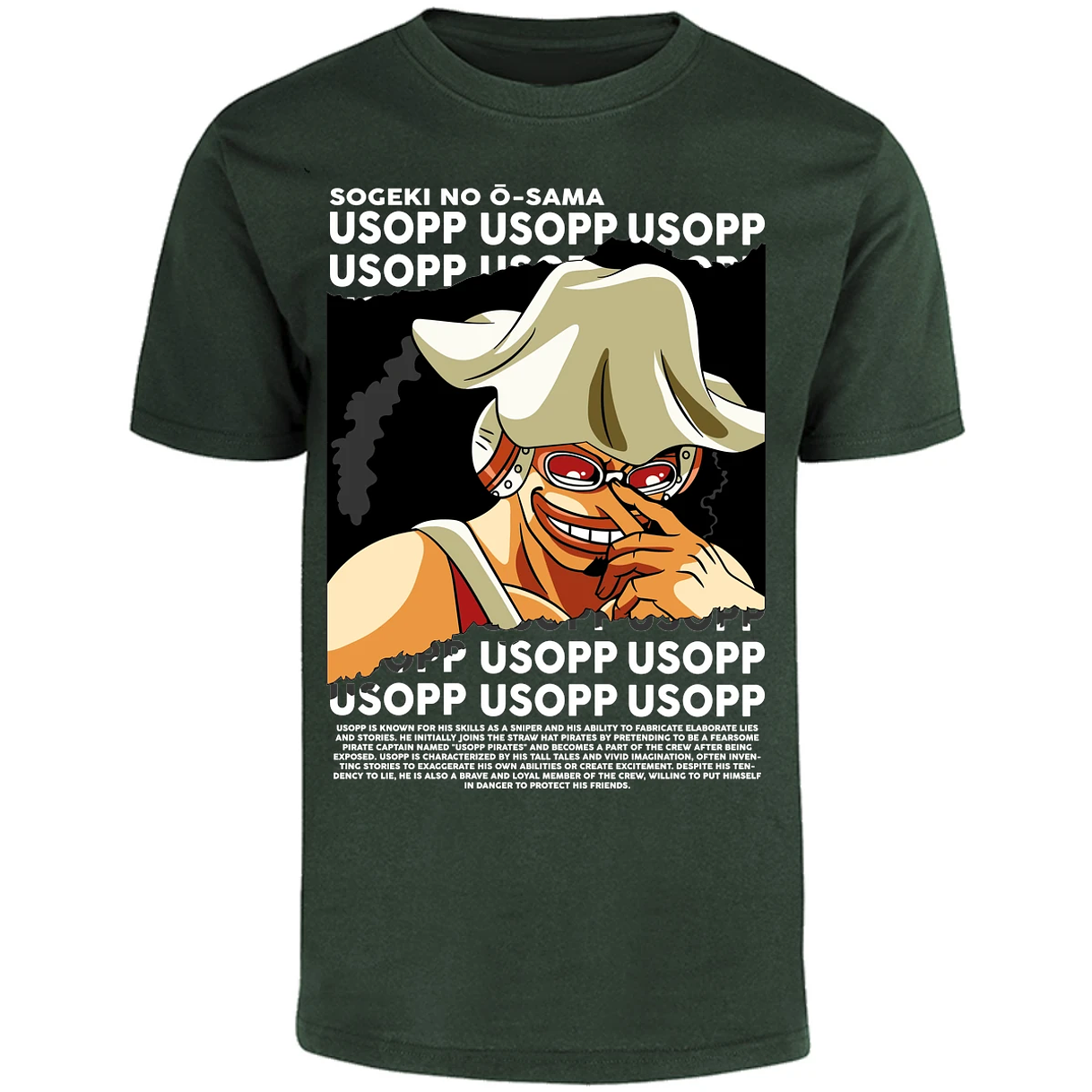 Playera One Piece Usopp Text para Adulto 2