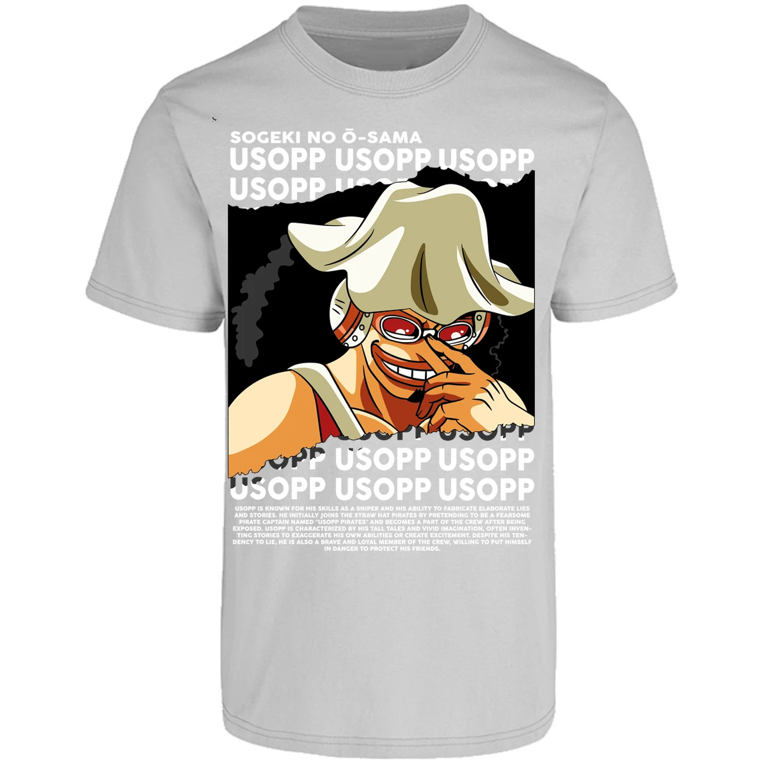 Playera One Piece Usopp Text para Adulto 46