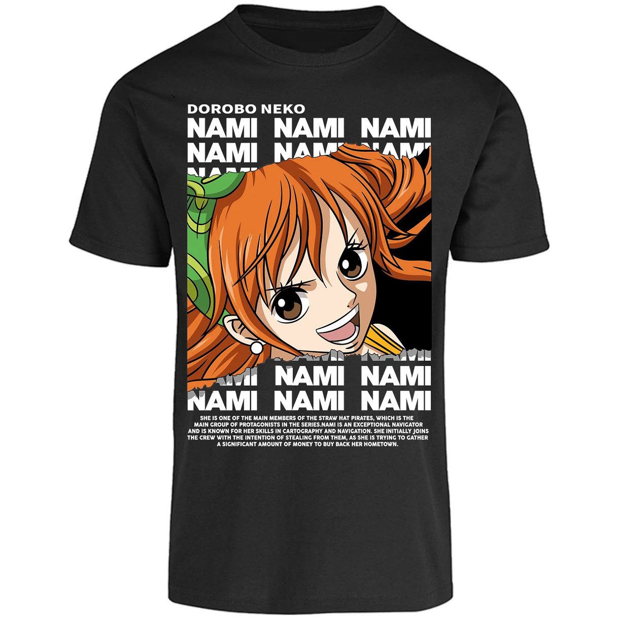 Playera One Piece Nami Text para Adulto 38