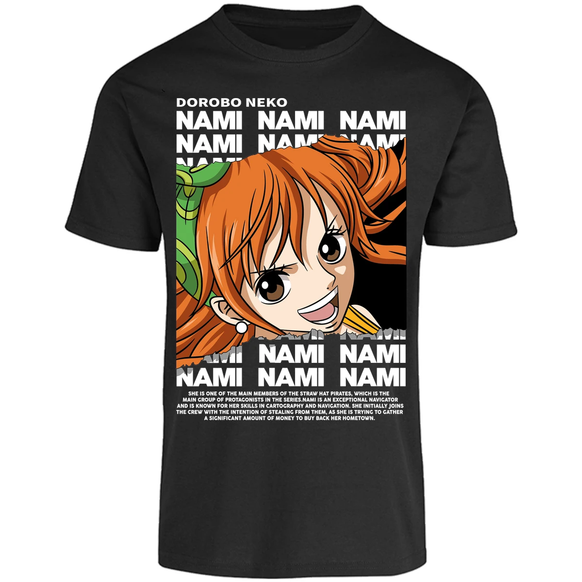 Playera One Piece Nami Text para Adulto 38