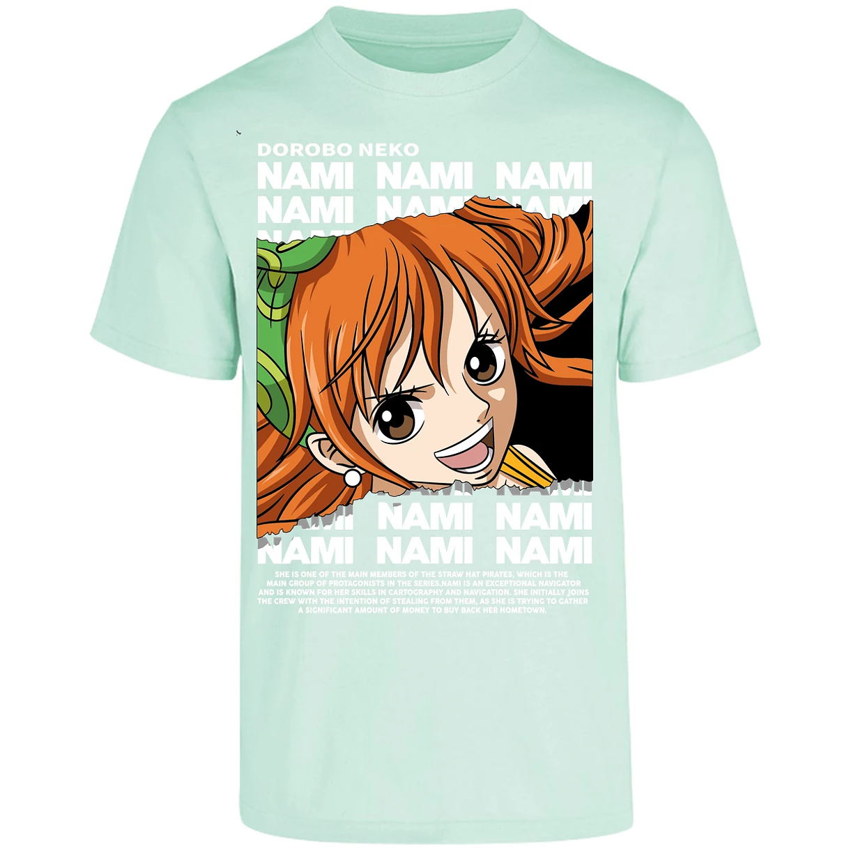 Playera One Piece Nami Text para Adulto 14