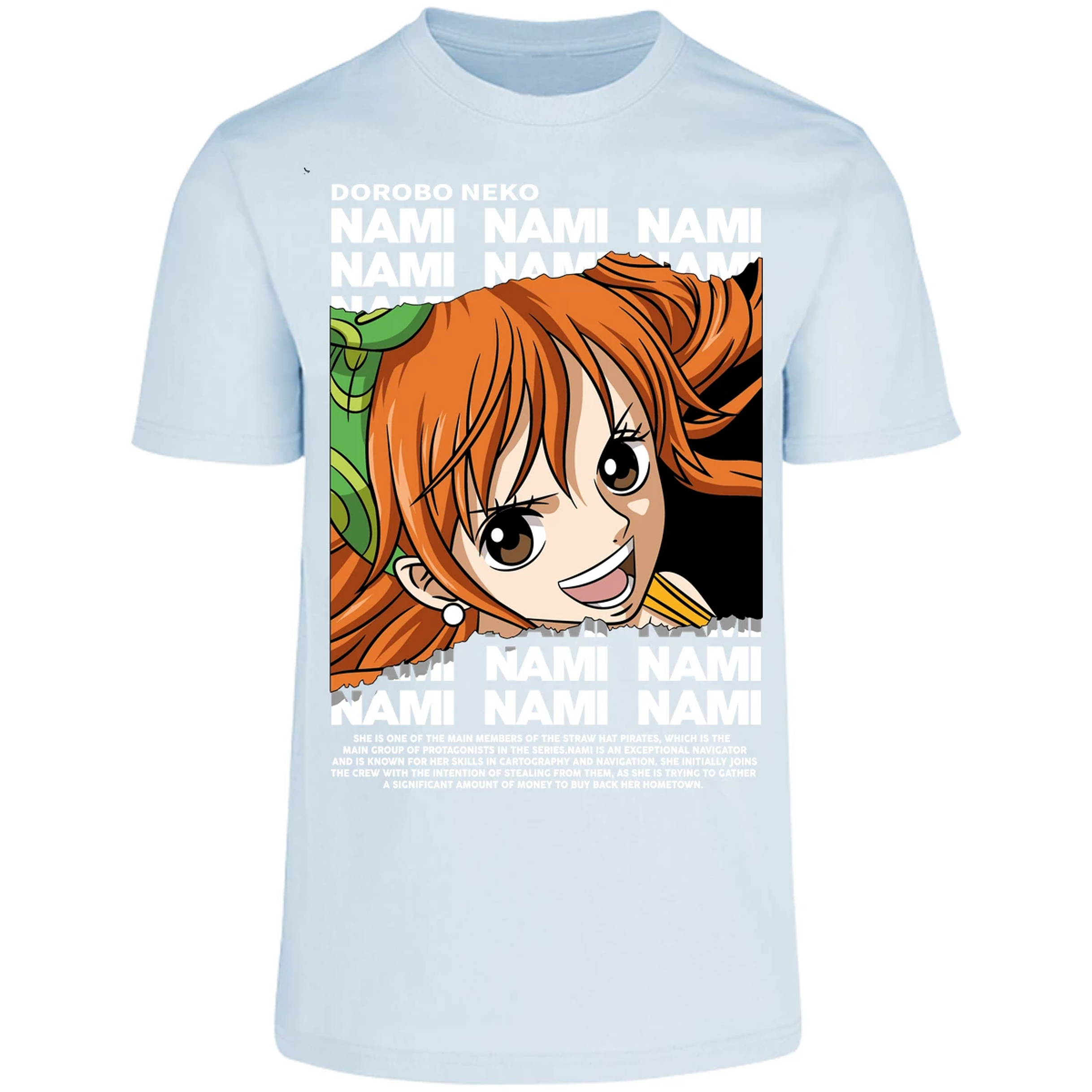 Playera One Piece Nami Text para Adulto 16