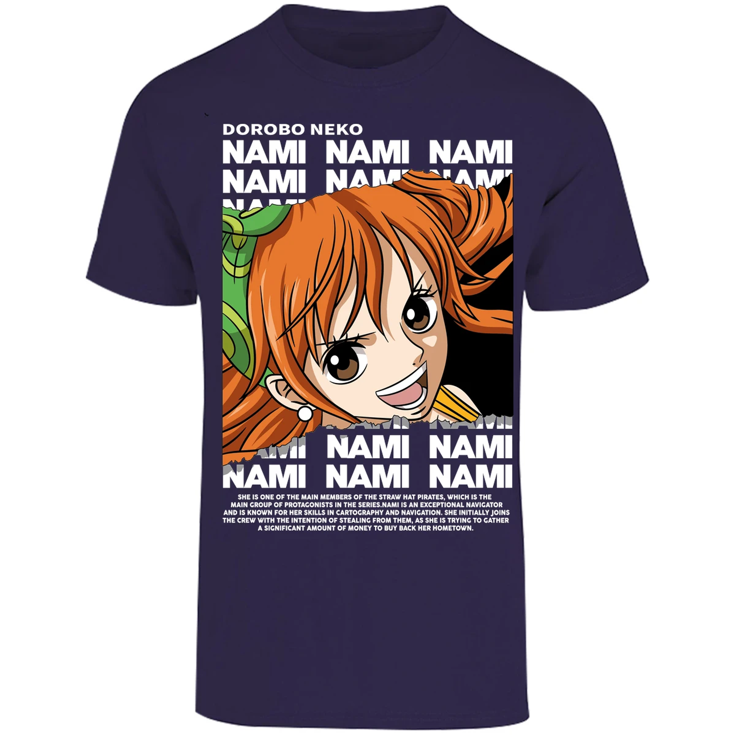 Playera One Piece Nami Text para Adulto 47