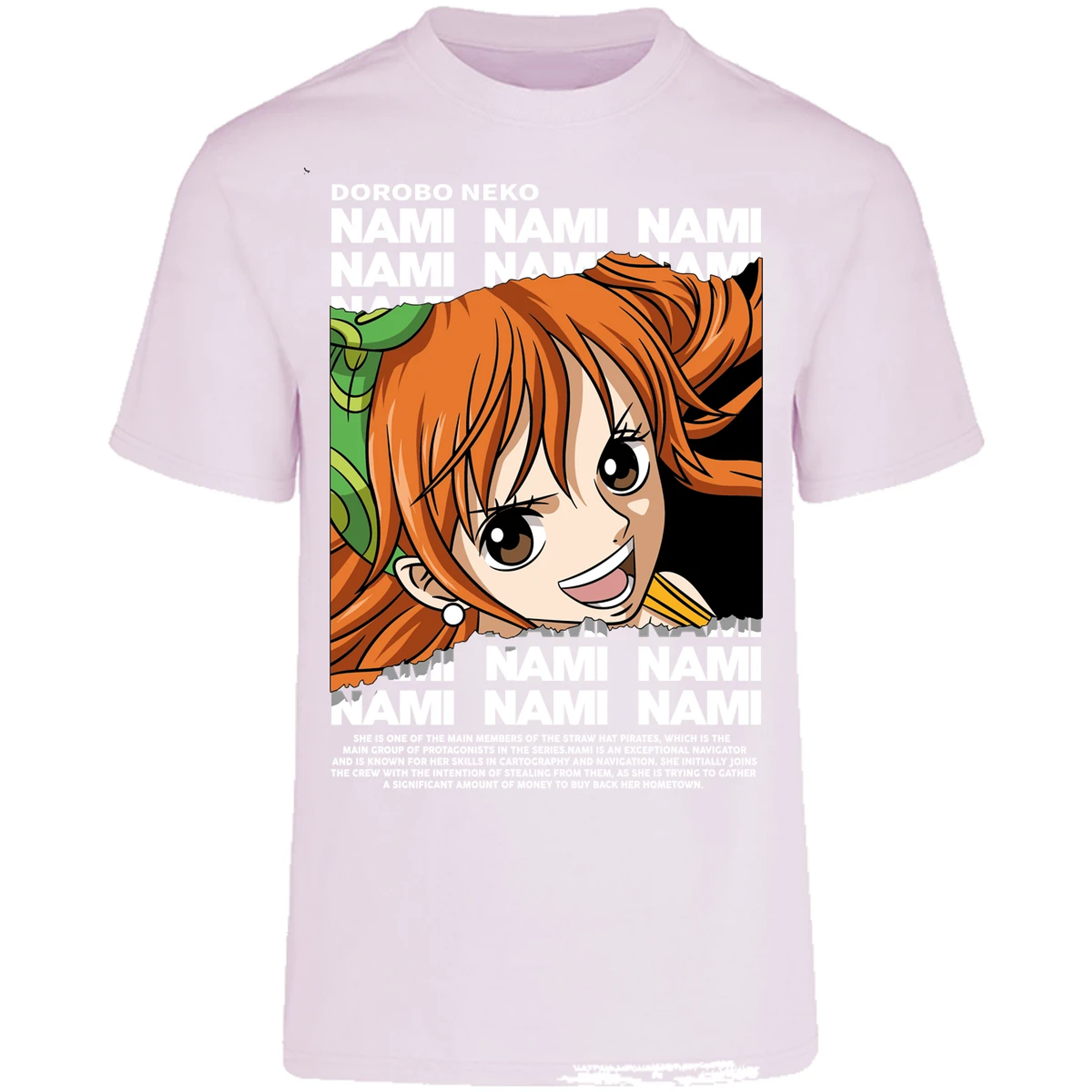 Playera One Piece Nami Text para Adulto 18