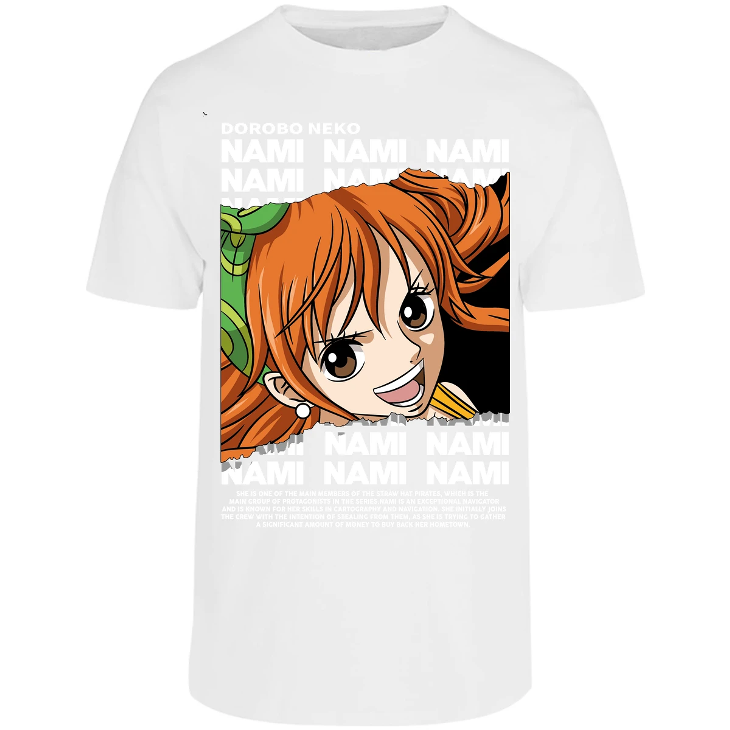 Playera One Piece Nami Text para Adulto 50