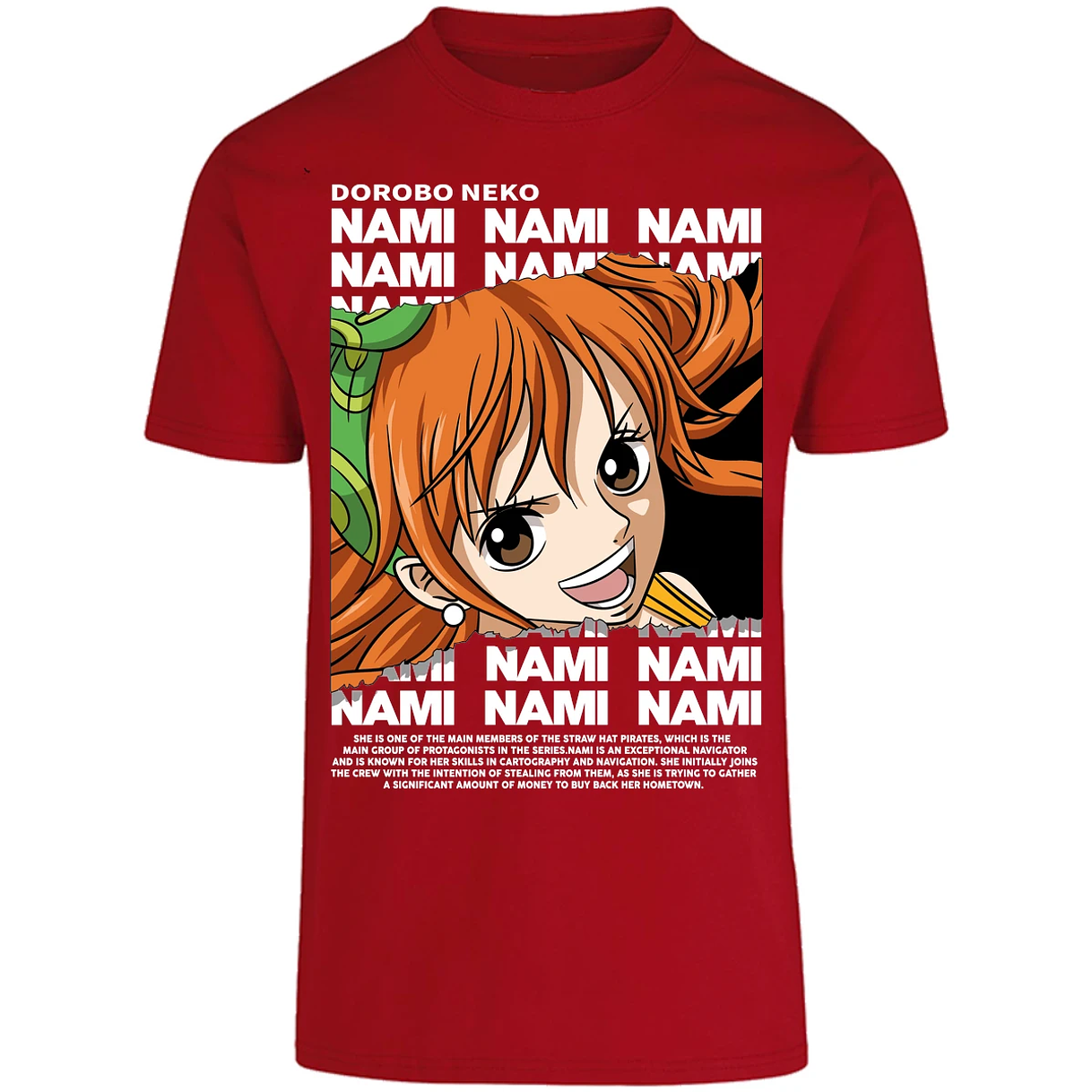 Playera One Piece Nami Text para Adulto 22