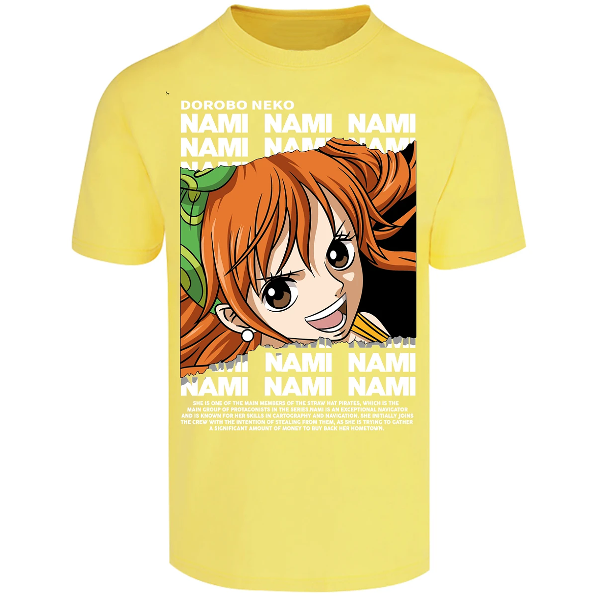 Playera One Piece Nami Text para Adulto 36