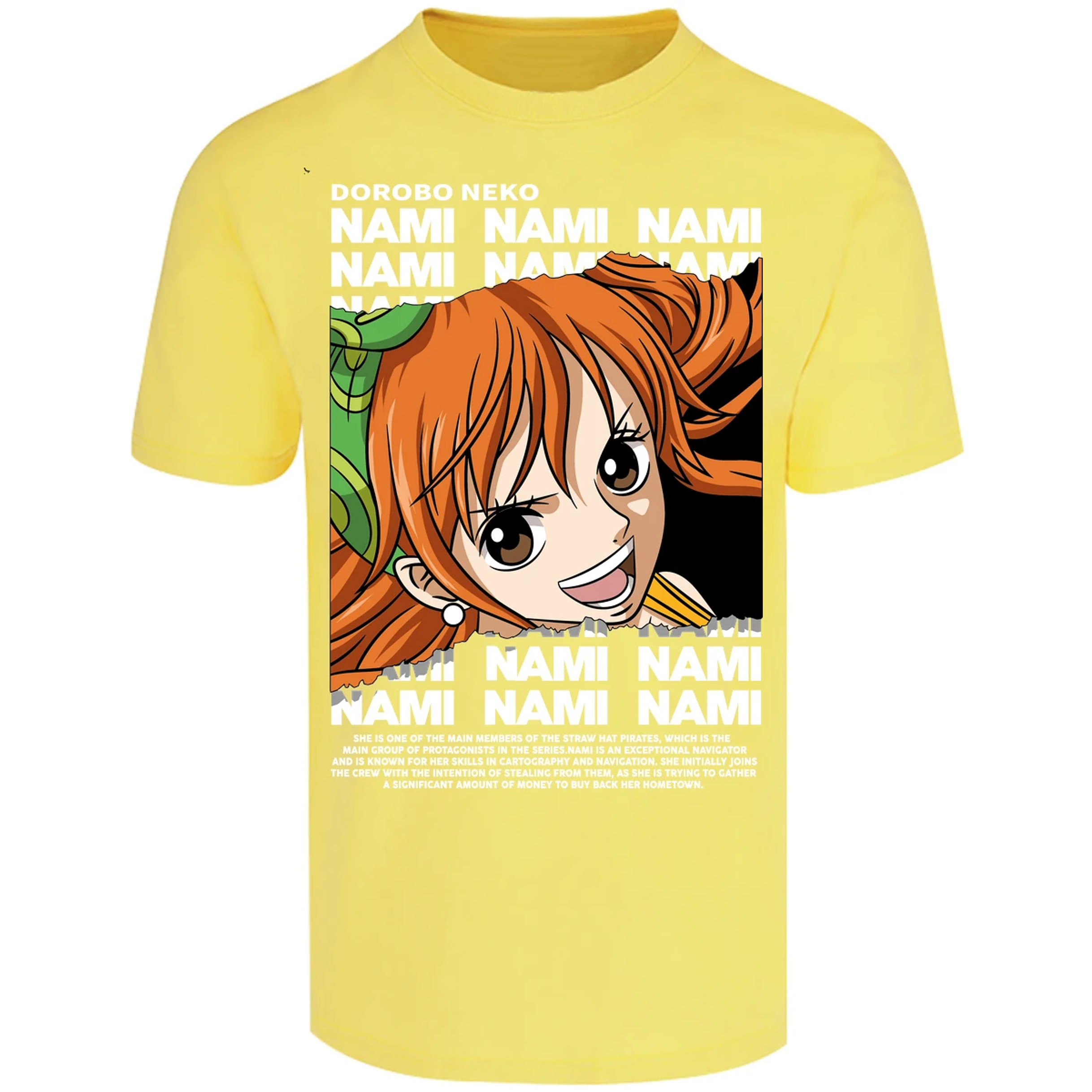 Playera One Piece Nami Text para Adulto 36