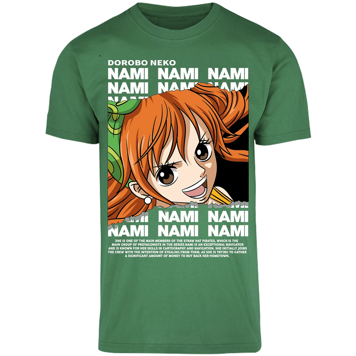 Playera One Piece Nami Text para Adulto 24
